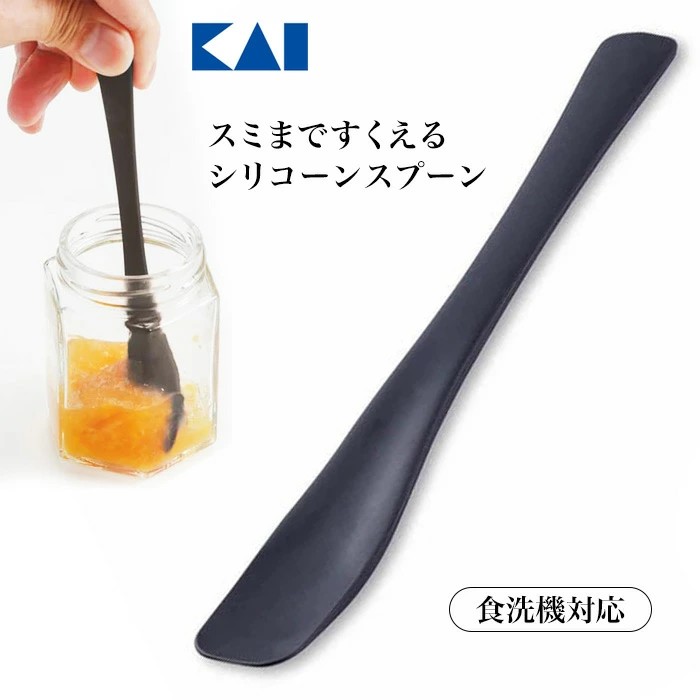 🔥🔥【日本直送《貝印》無縫一體成型矽膠小刮匙】