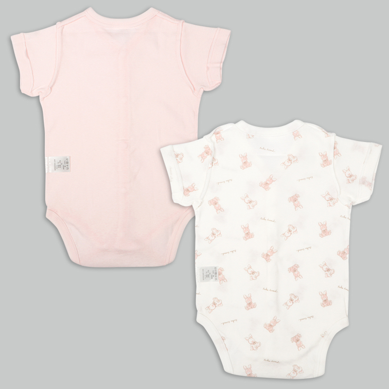 🇯🇵預訂 日本直送🇯🇵日本製小兔印花純棉前開式短袖包屁衣兩件套