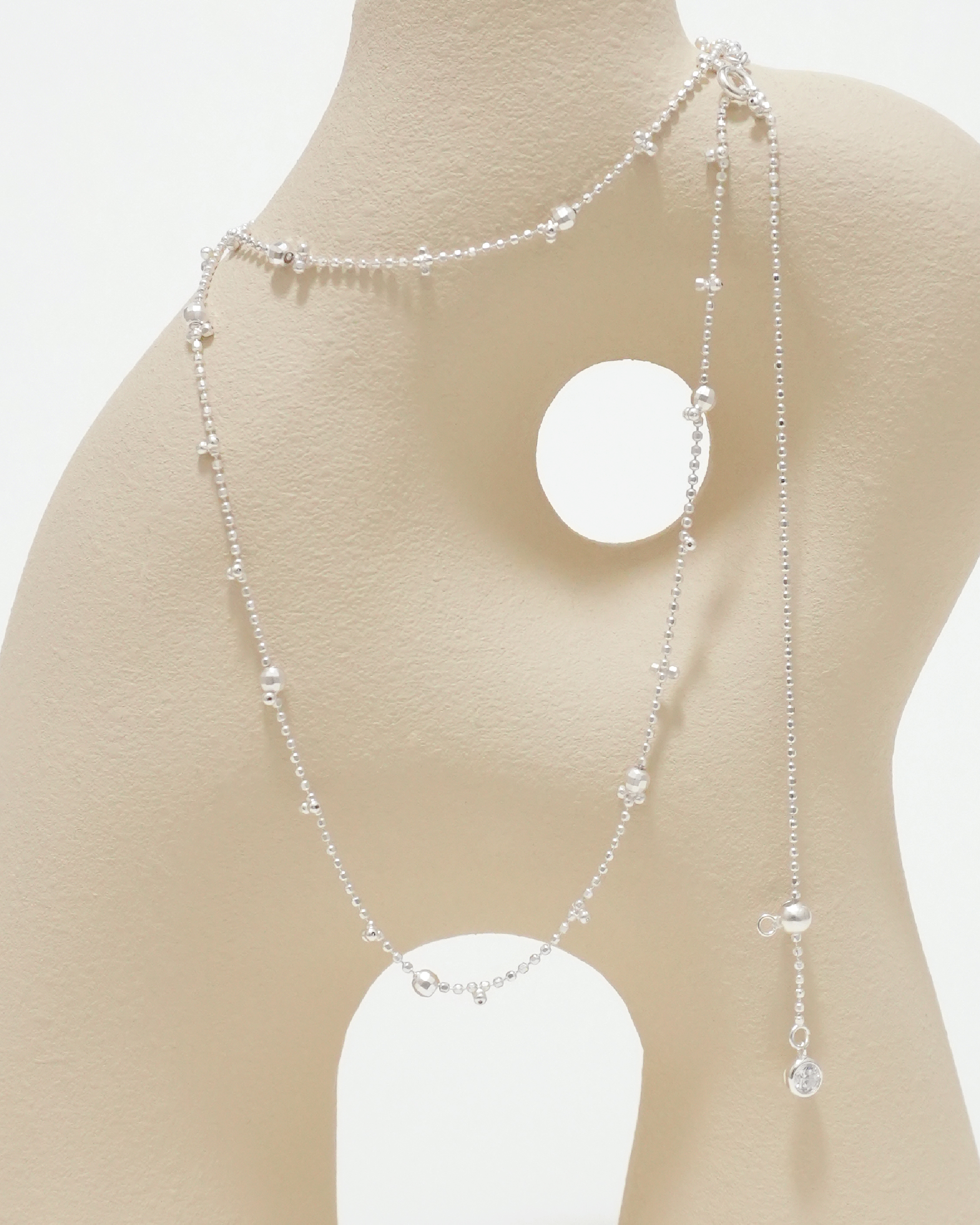Flexible Silver Ball Necklace