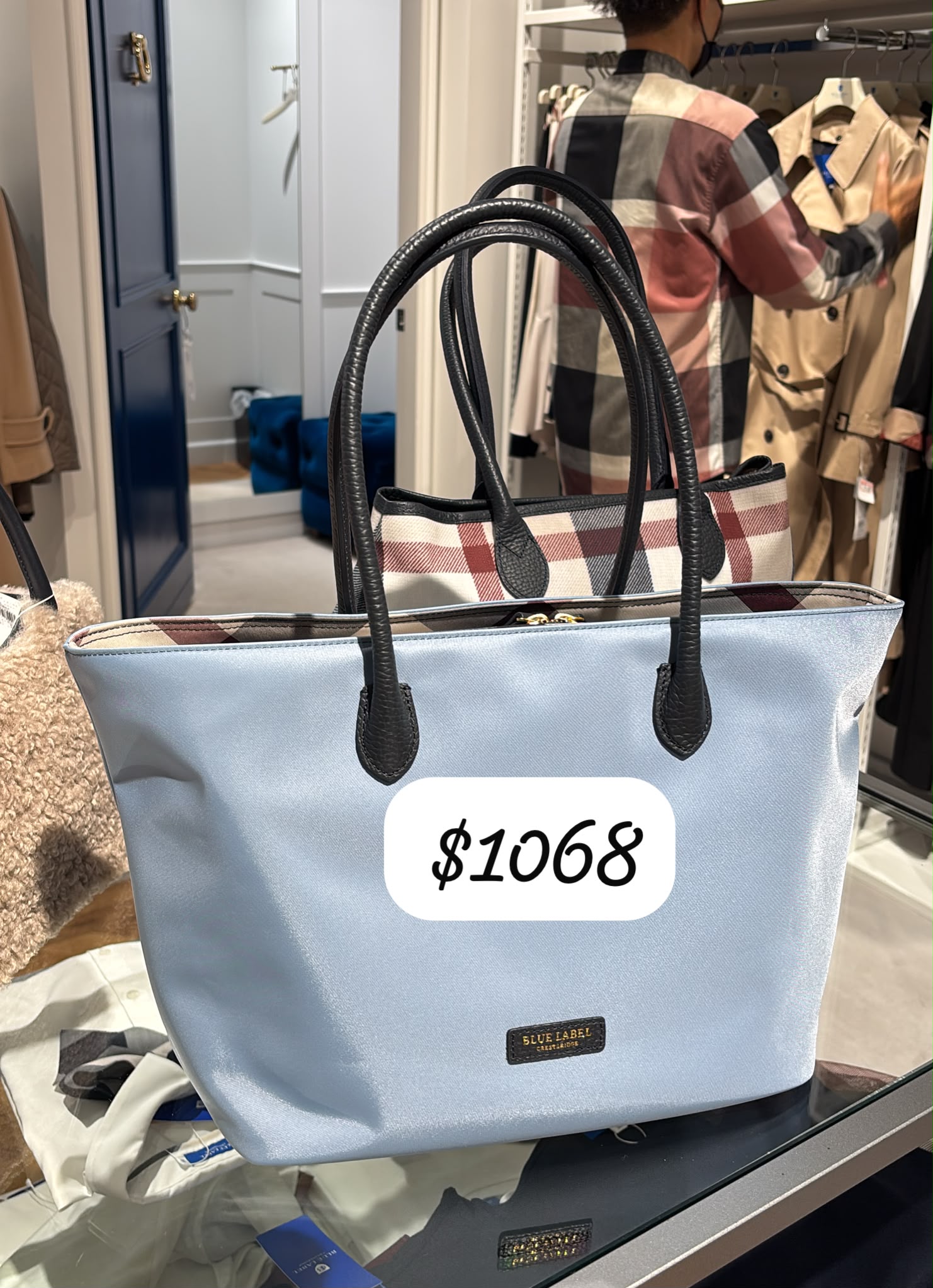 blue label tote