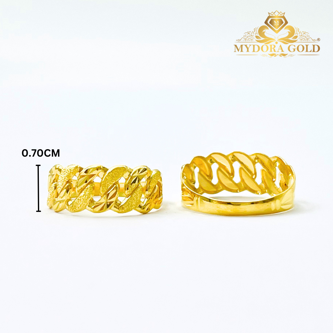 MYDORA Cincin Stamping Kait Pahat Pasir l EMAS 916/22K