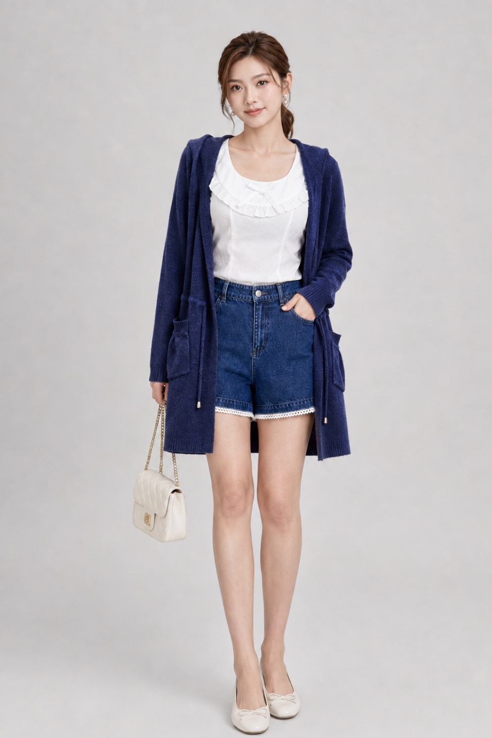 979 Aurora Cozy Knit Hooded Cardigan