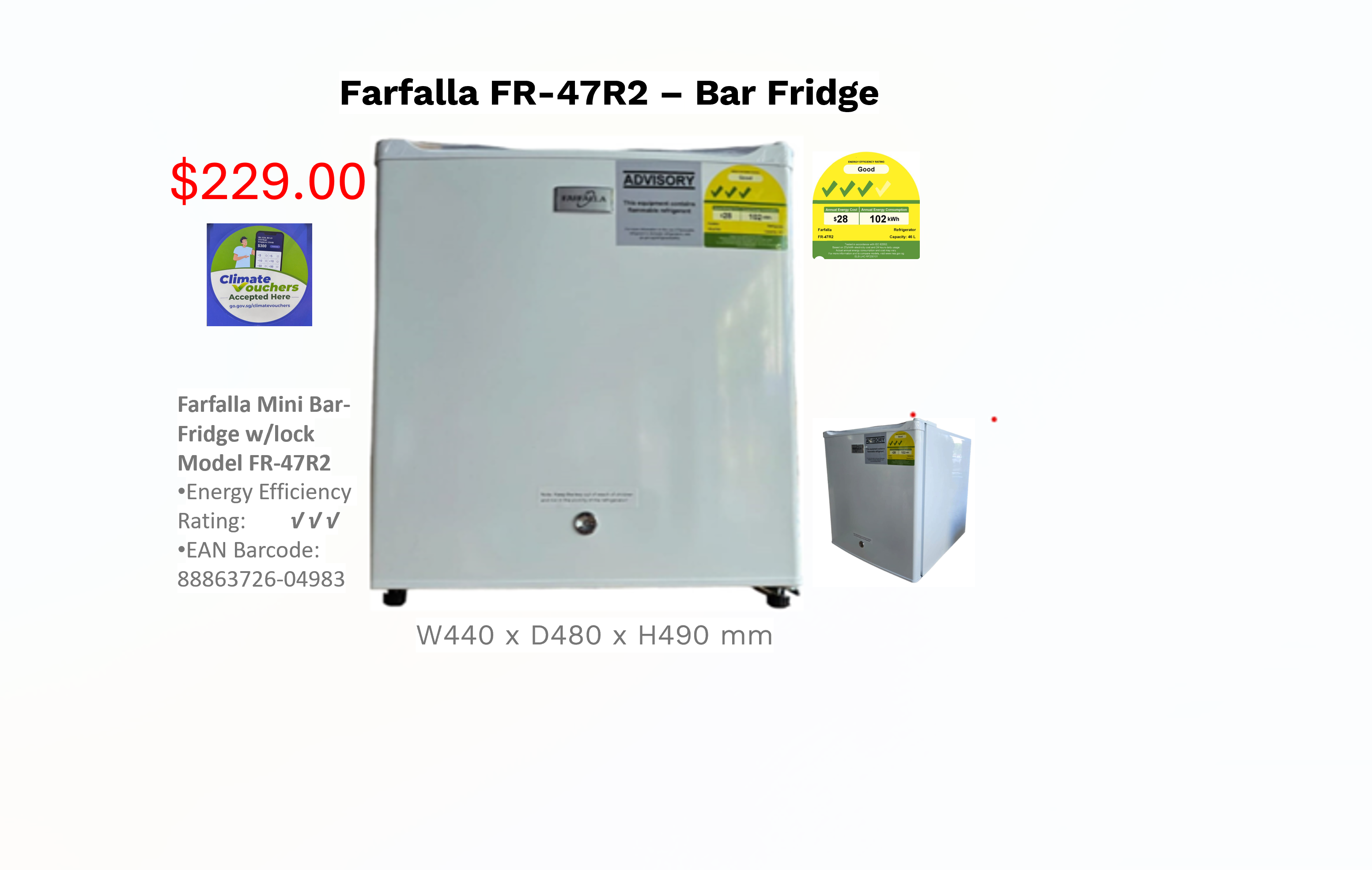 Farfalla FR-47R2 – Bar Fridge