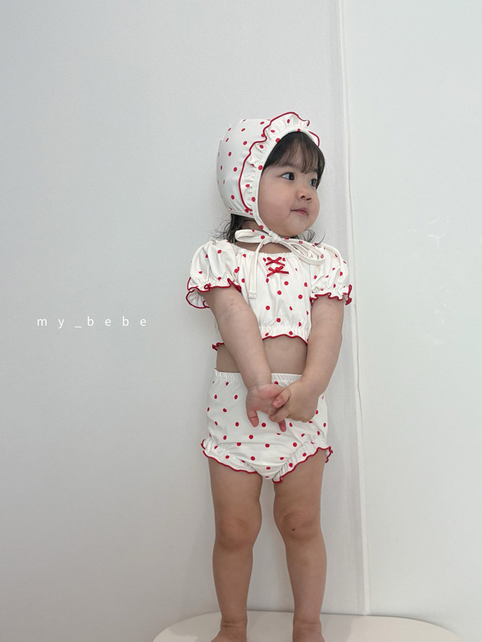 🇰🇷mybebe 泳衣+帽
