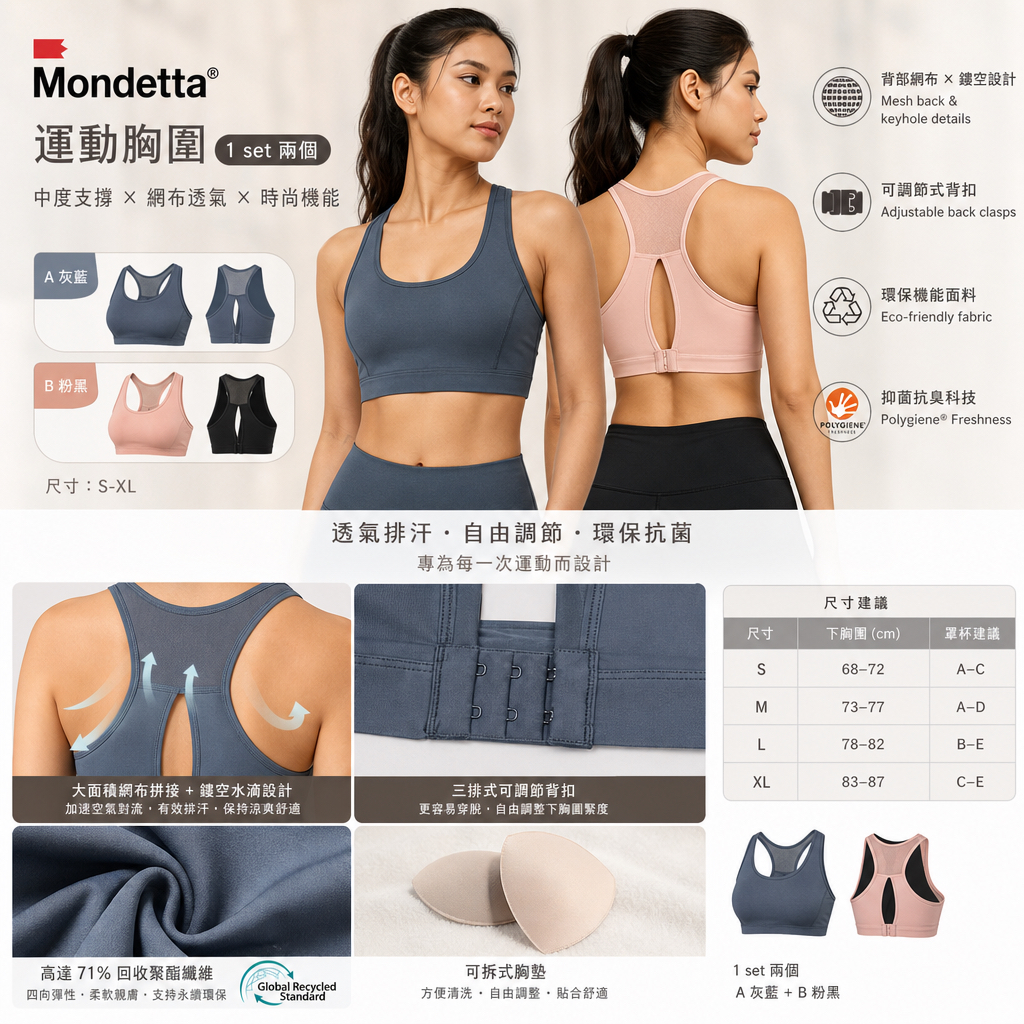 加拿大直送  *Mondetta 運動胸圍*（1 set 兩個）