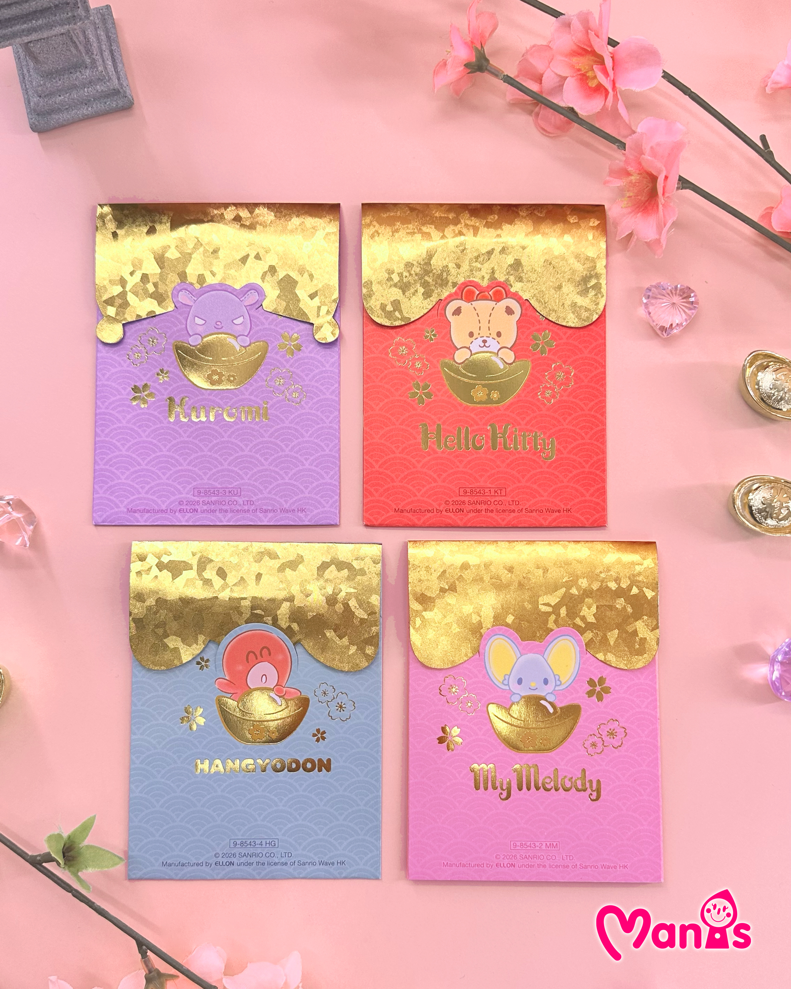 Hello Kitty CNY Red Pocket (6pcs./ Pack) 招財花花利是封 (6個/包) 