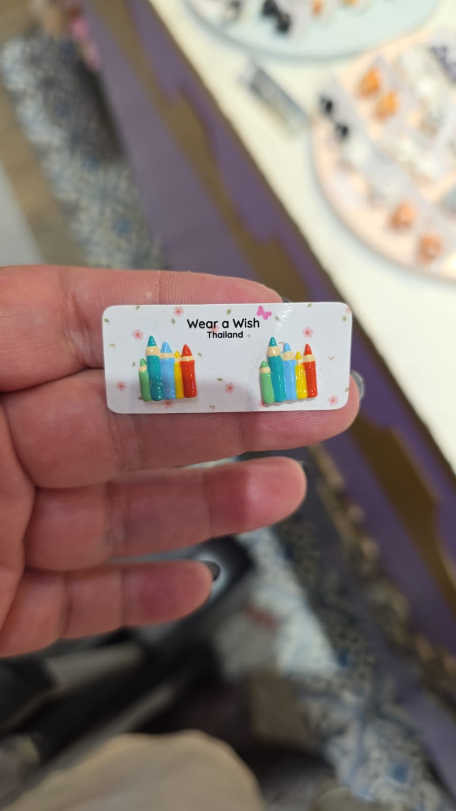 顏色筆耳環（針）