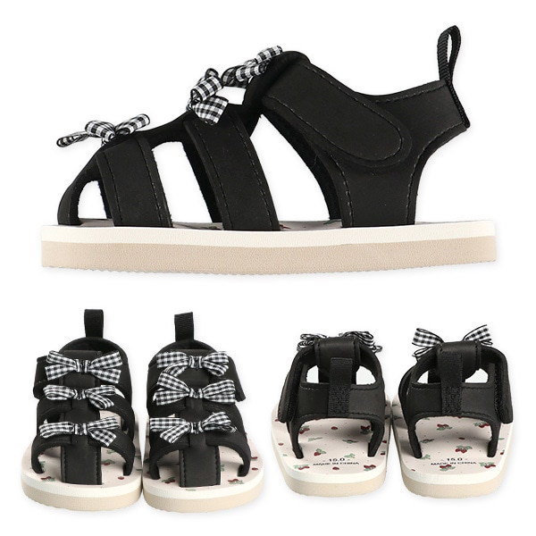 🇯🇵預訂 日本直送🇯🇵格紋蝴蝶結黑色EVA涼鞋