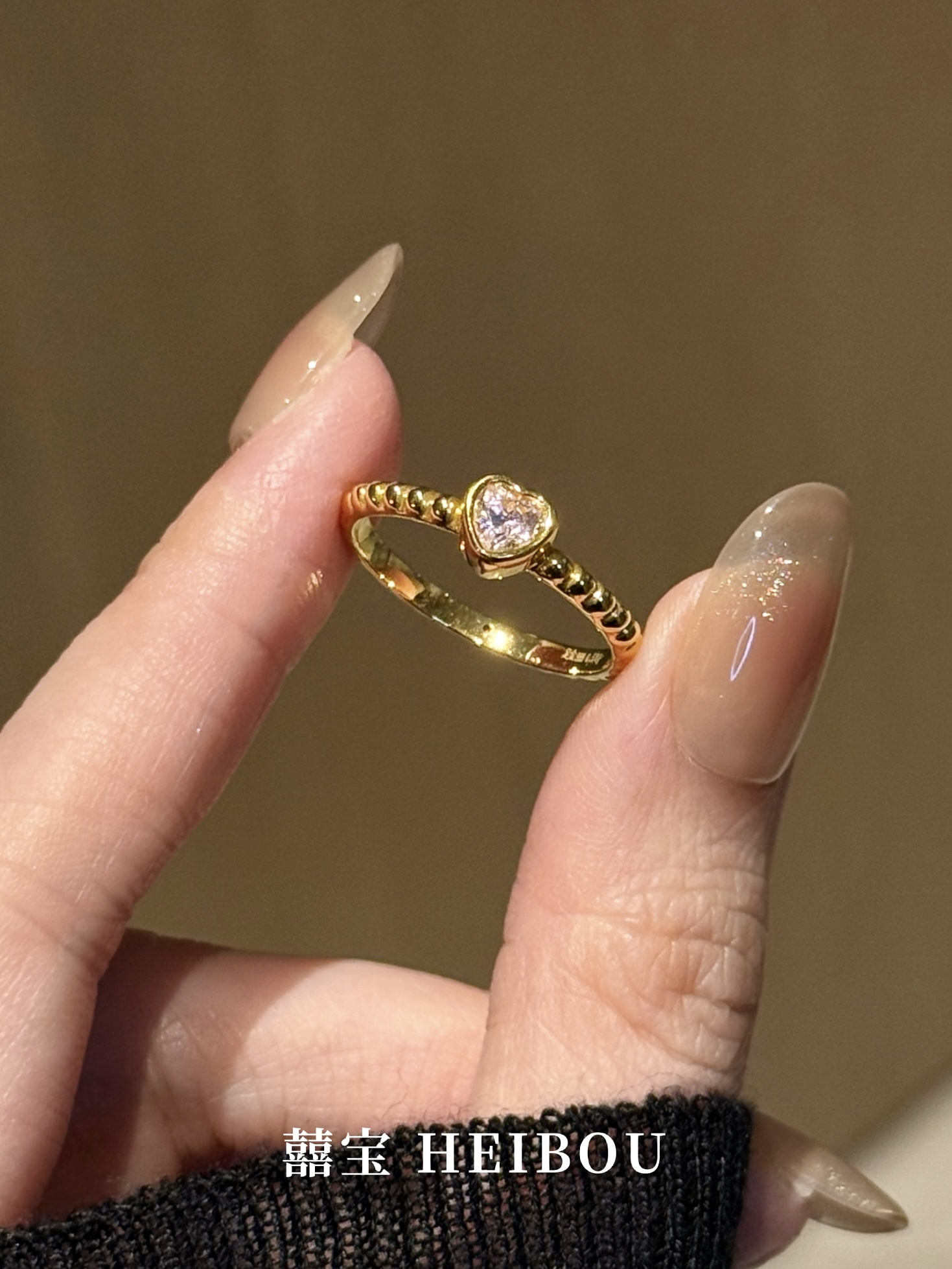 【6D镶嵌】点钻爱心戒指