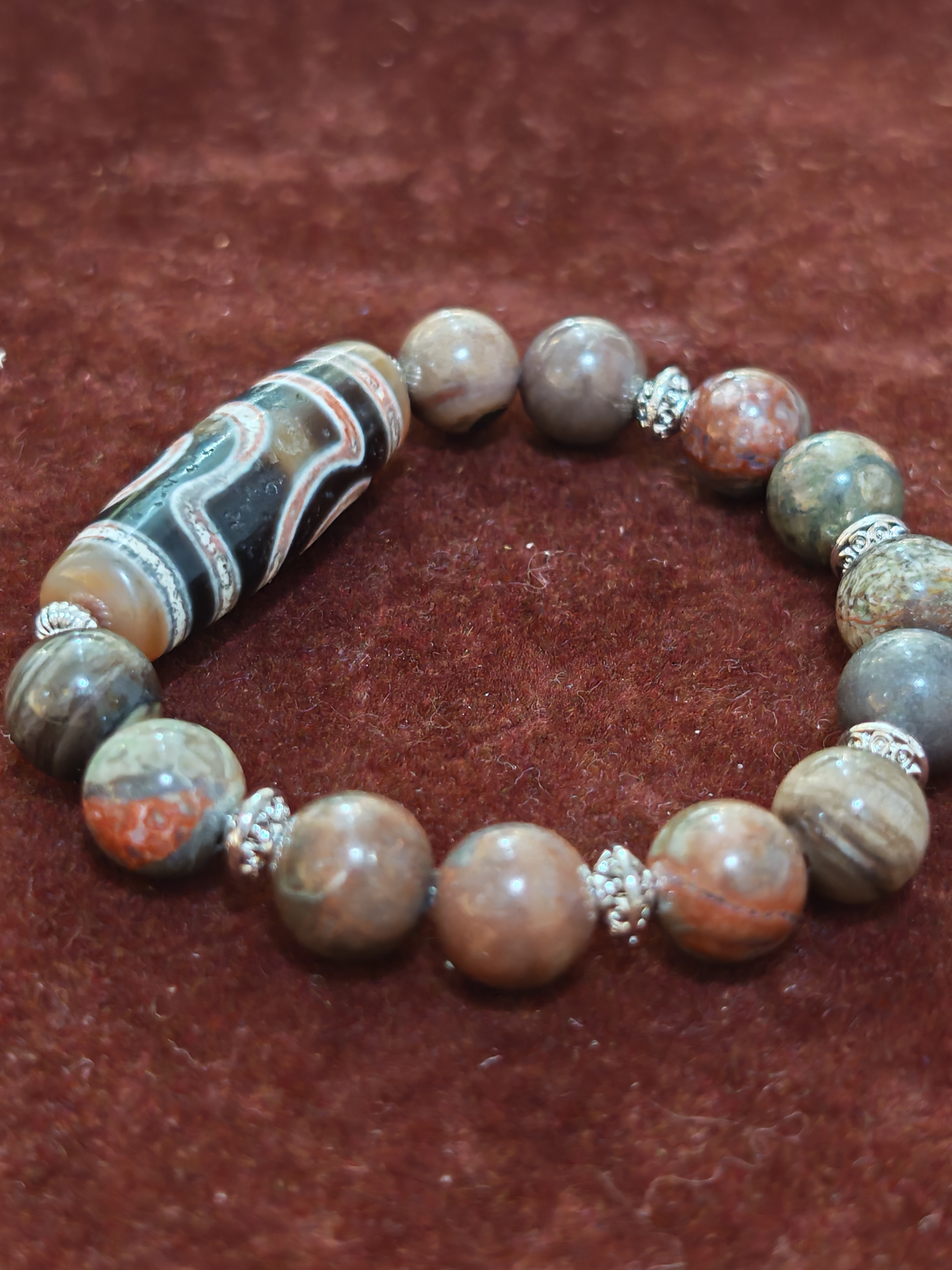 「朱砂二眼天珠」26043