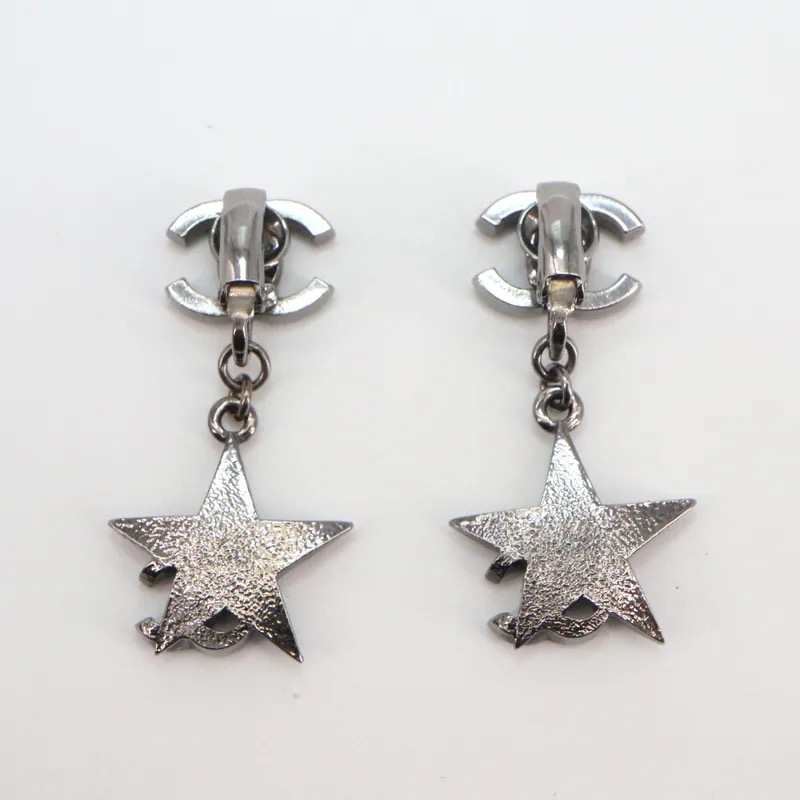 Chanel Coco Mark Star Drop Clip-on Earrings