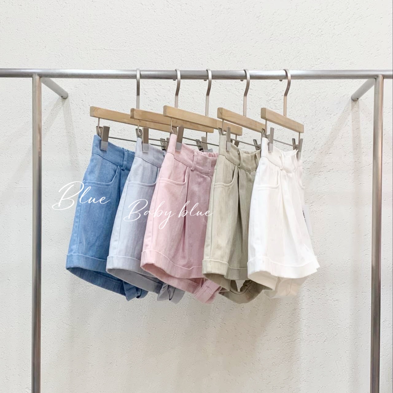 ♥︎顯腿長！人字紋褶腳短褲-Free size-