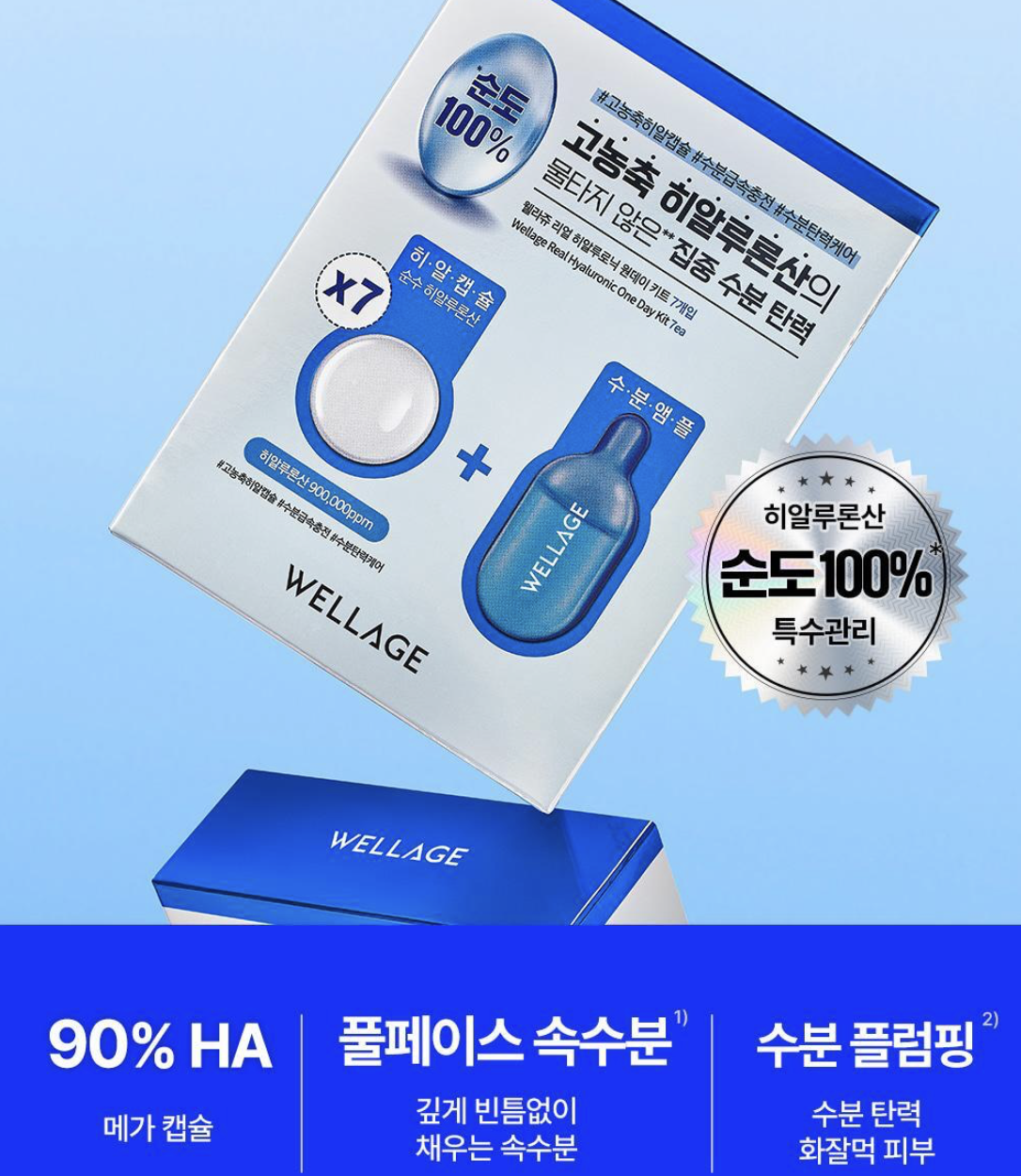 3款任選｜韓國 Wellage 急救精華膠囊 7次 / 盒｜Real One Day Kit