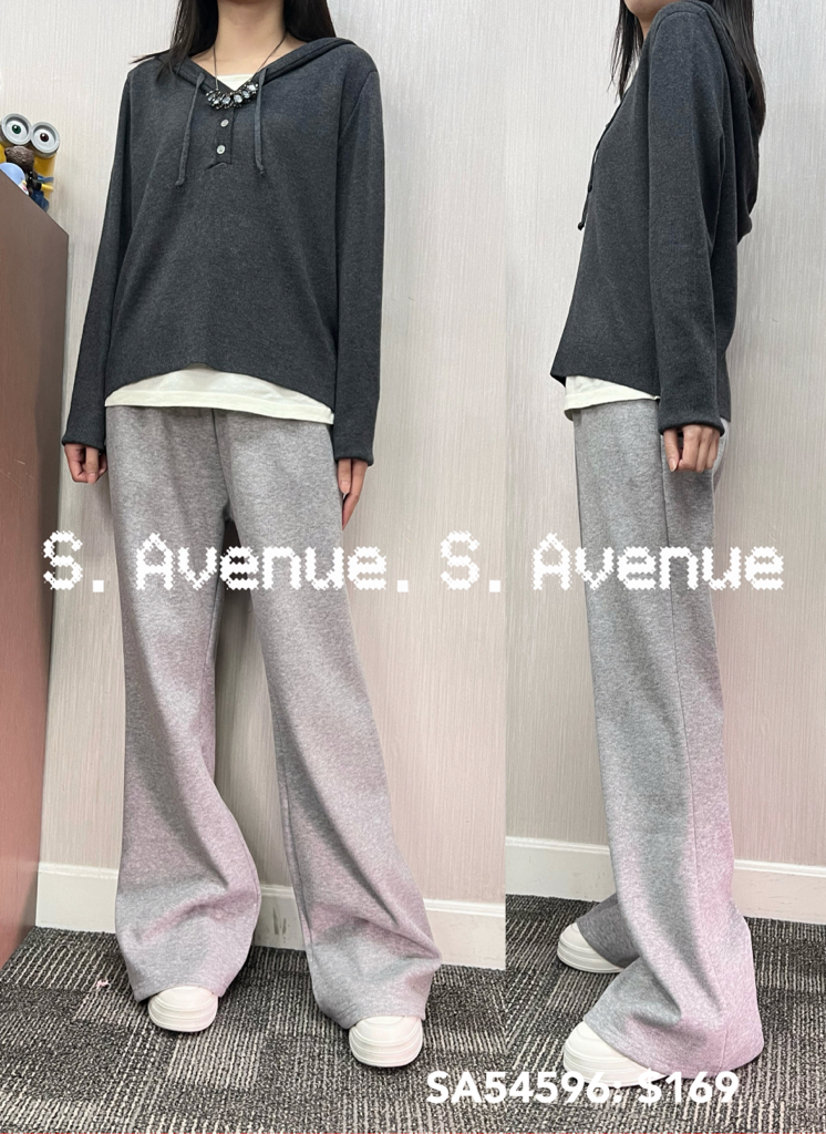 SA54596: 長袖有帽假兩件冷top