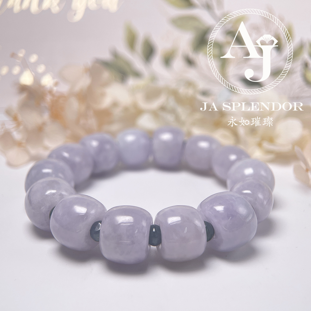 FB26-H60 天然翡翠A玉 紫玉路路通手串