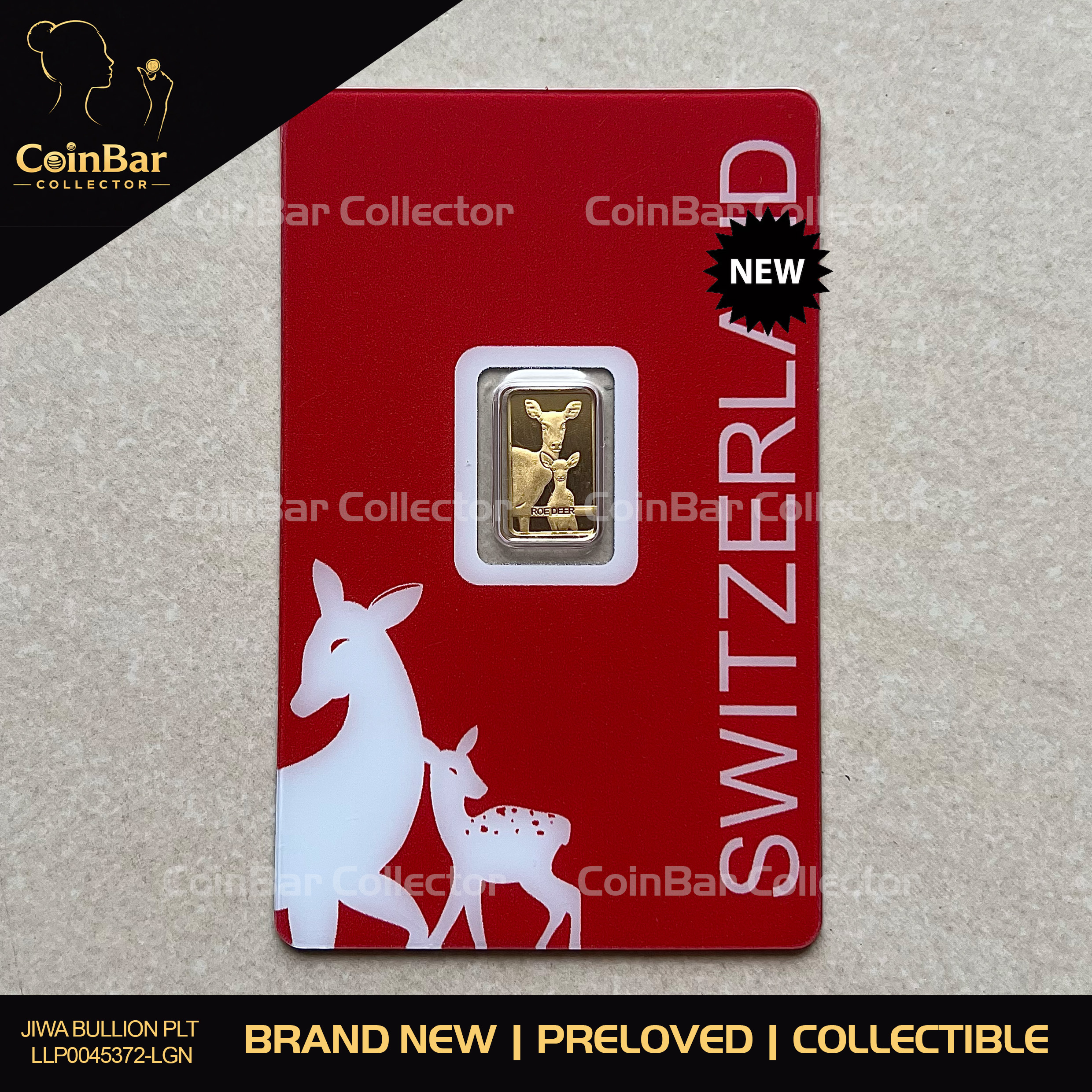 (SN:3525)PAMP Reindeer 1g Europe🇨🇭Swiss Gold bar Emas 999.9