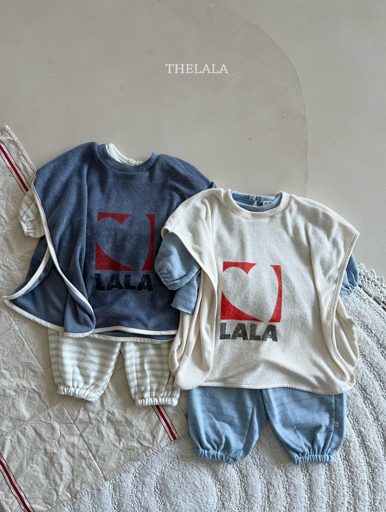 🌸預訂 韓國直送🌸🇰🇷THELALA兩色標籤閃亮條紋荷葉邊上下套裝