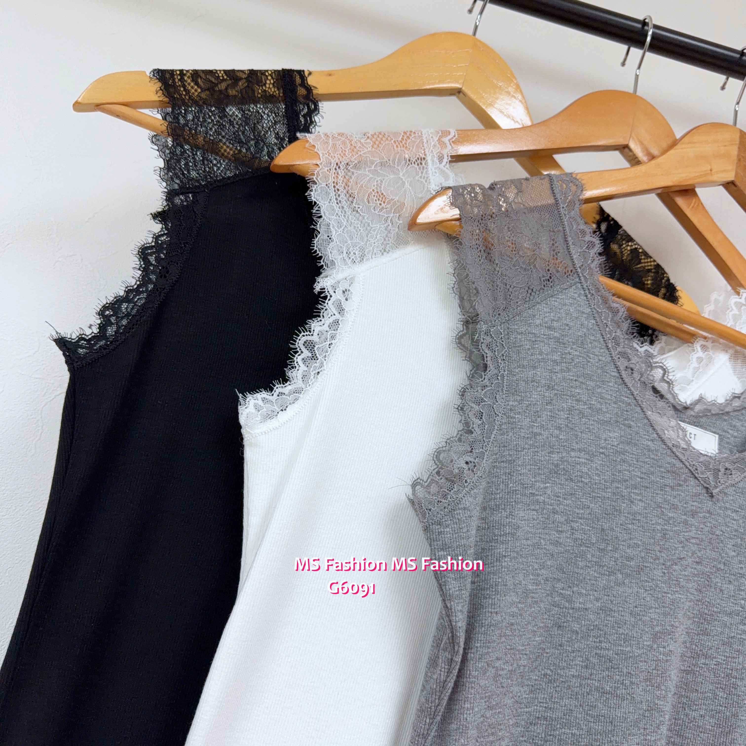 G6091 韓國🇰🇷V領lace背心