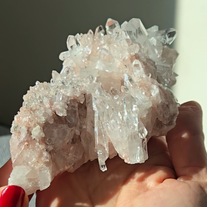 Pink Lemurian cluster with double terminations - LQ550