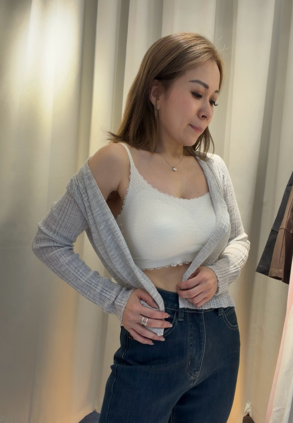 蕾絲邊飾吊帶背心bratop