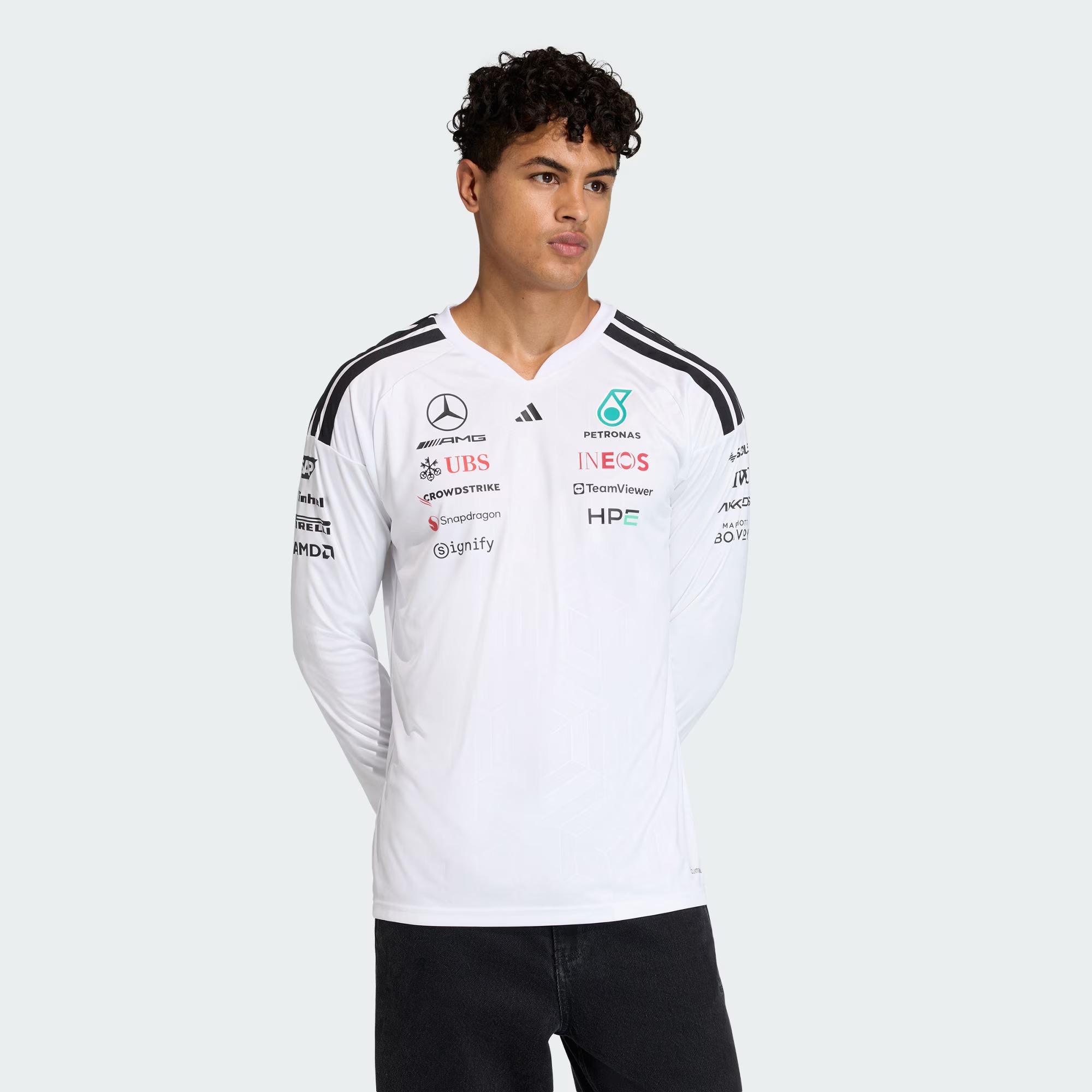 Adidas F1 Mercedes Benz 平治車隊 2026 白色車手長袖隊服 KF0147