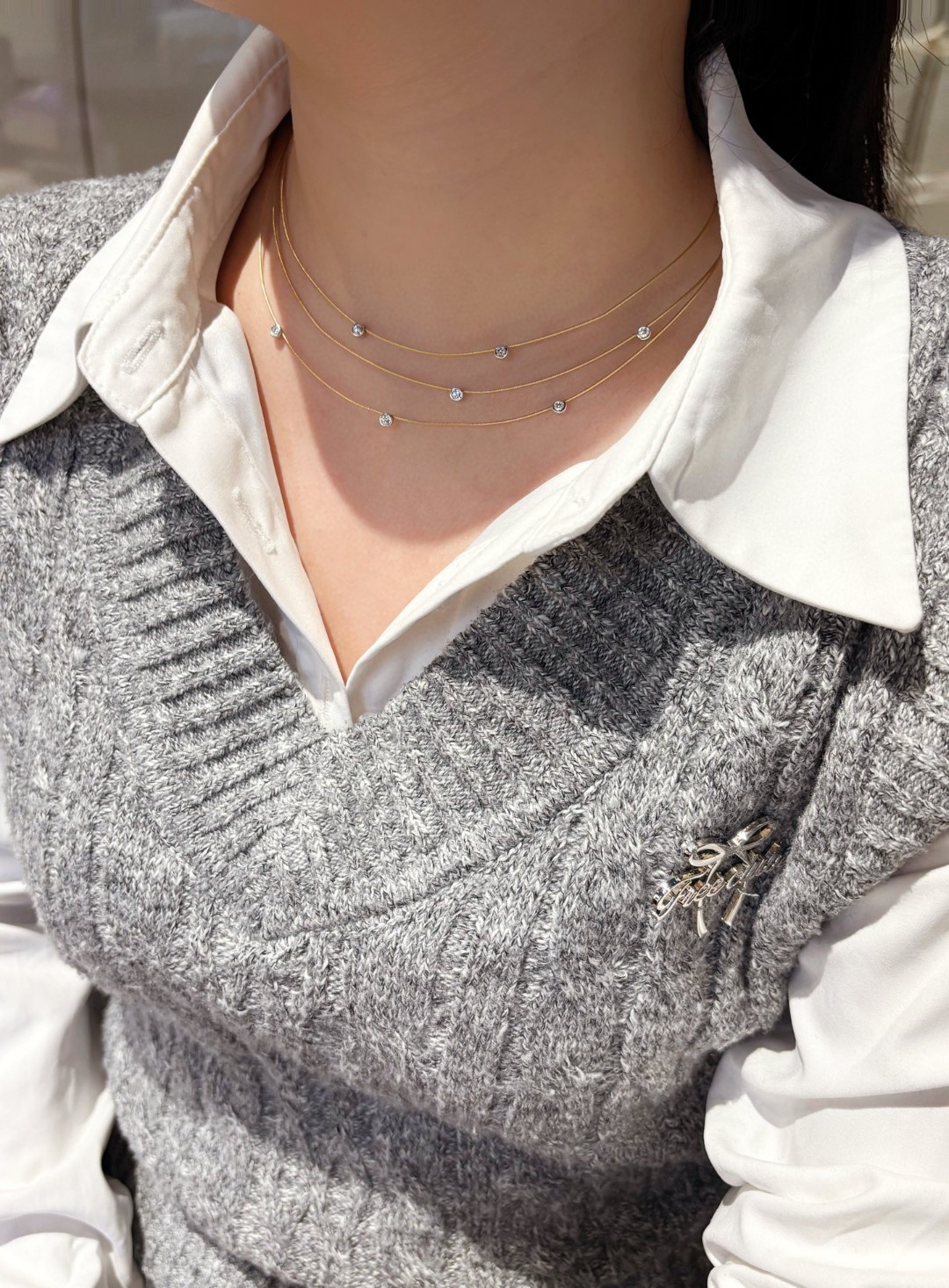 18K Lab Diamond Collar