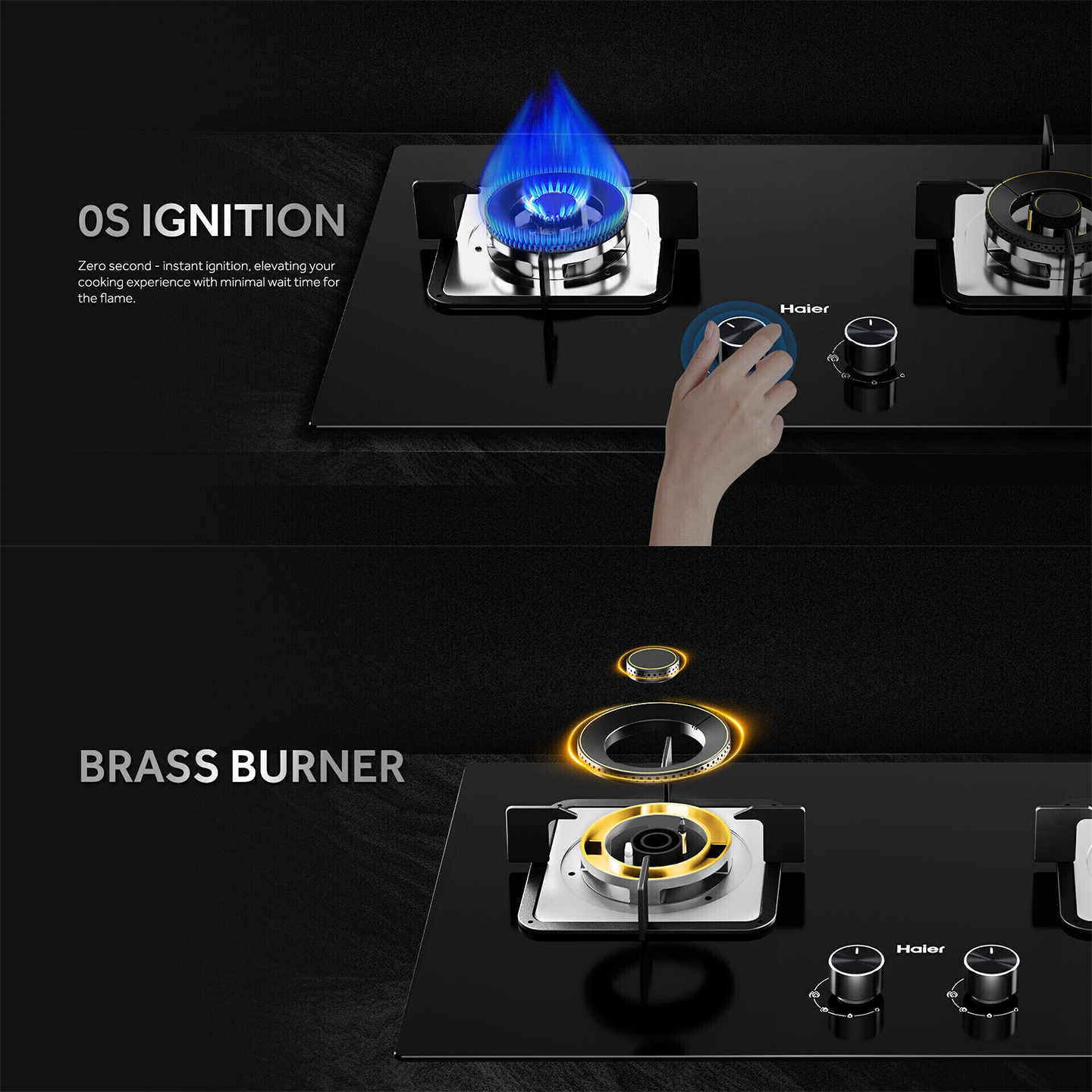 Haier 2-Burner Built-in Gas Hob (HC-Q572SGB)