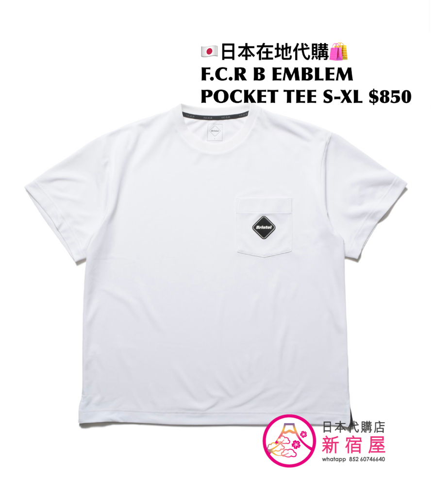 F.C.REAL BRISTOL EMBLEM POCKET TEE