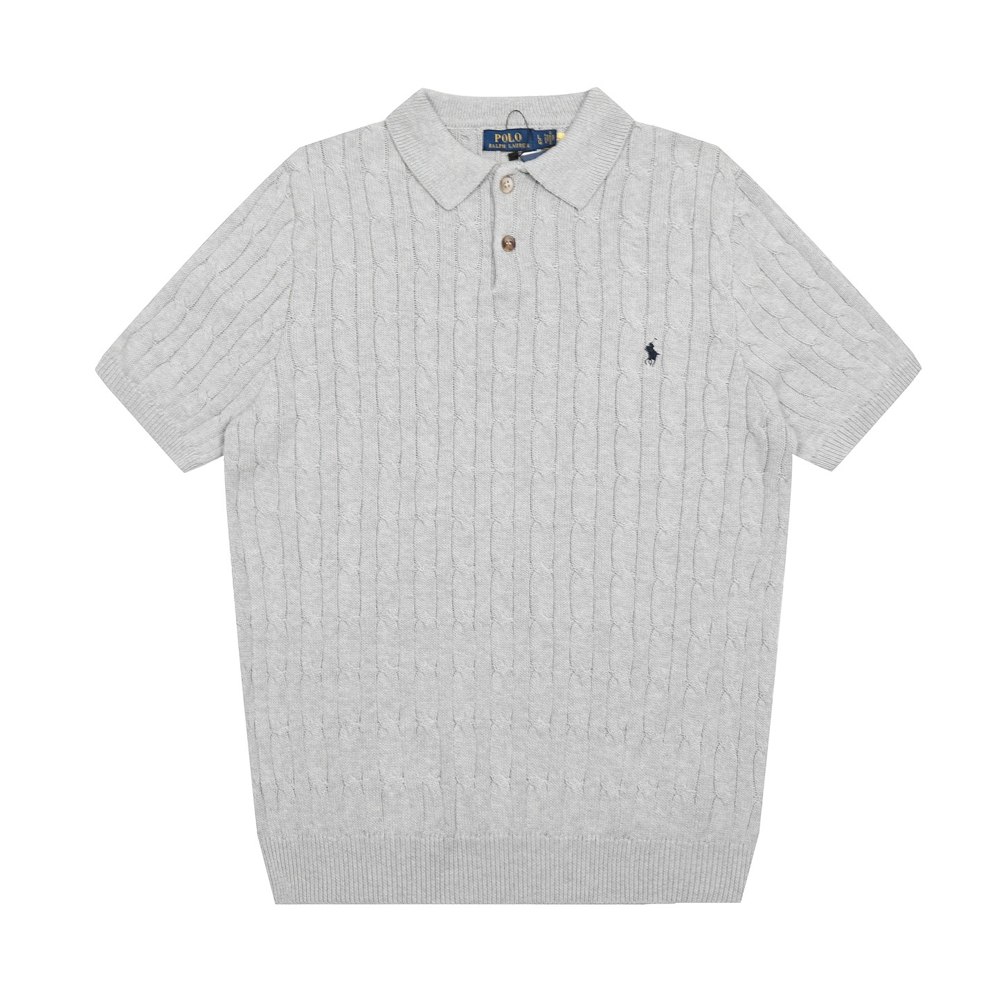 預訂 RL Polo 反領兩粒鈕扣扭花針織短袖上衣