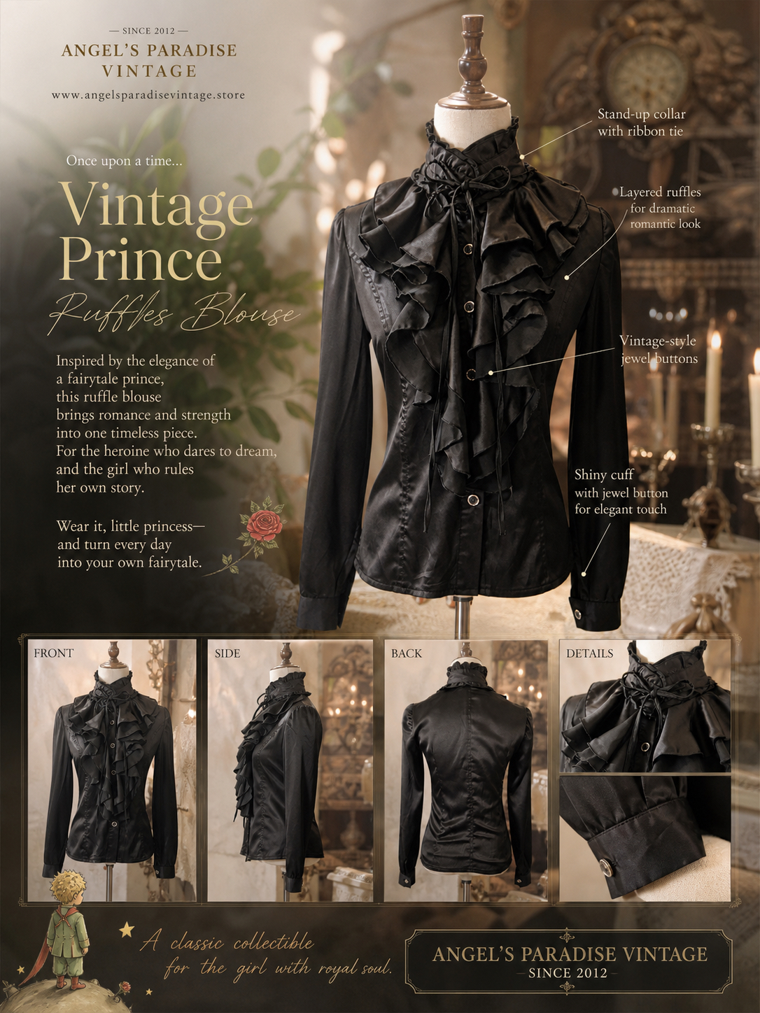 叛逆維多利亞Vintage Prince Ruffles Blouse