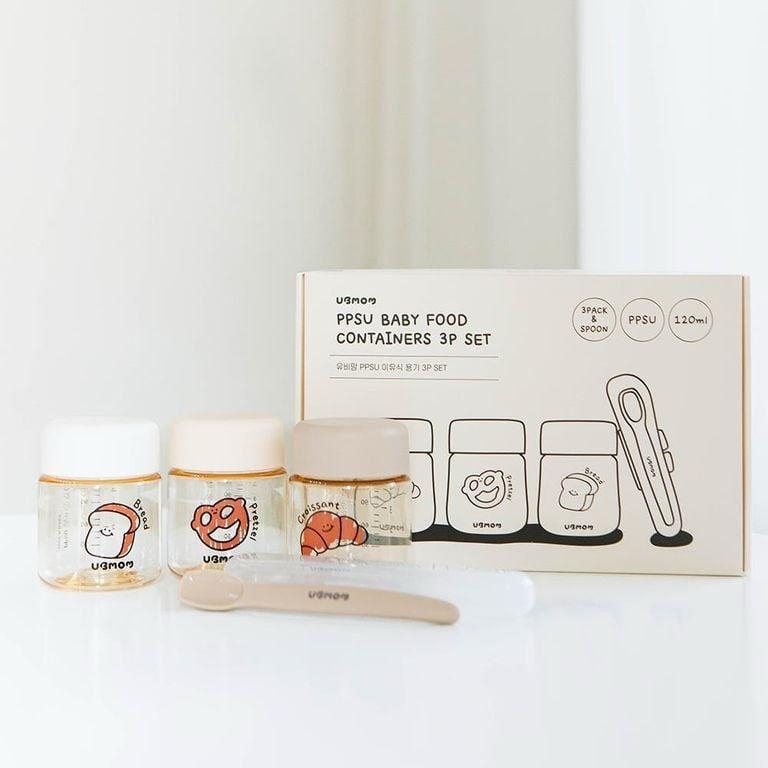 Ubmom PPSU食物容器三件套連長柄匙羹