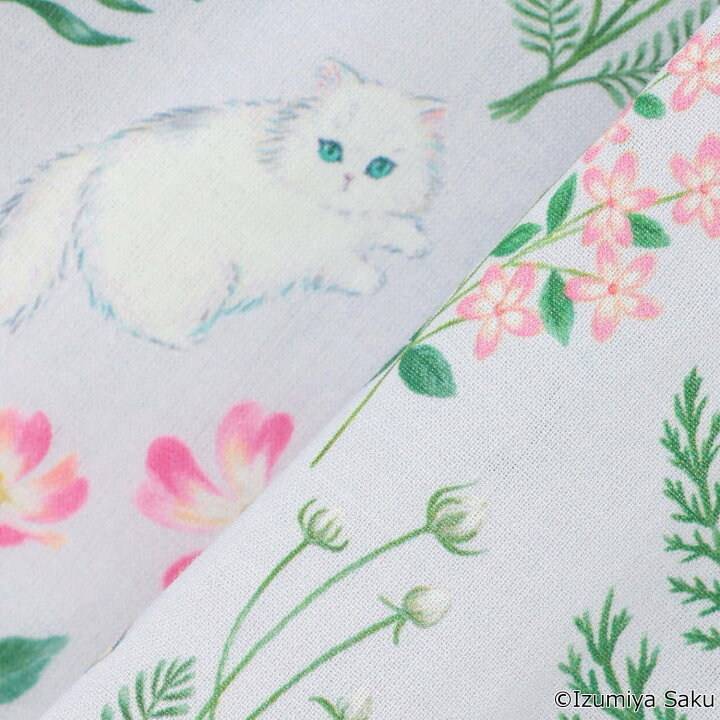 🇯🇵預訂 日本直送🇯🇵Petit Main x Izumiya Saku兩色花卉小貓滿印蝴蝶結短袖連身裙