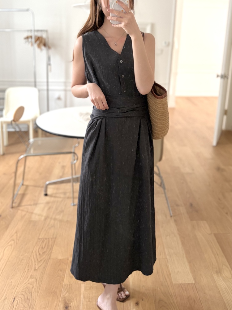 Arya Two-Way Textured Dress (Charcoal)