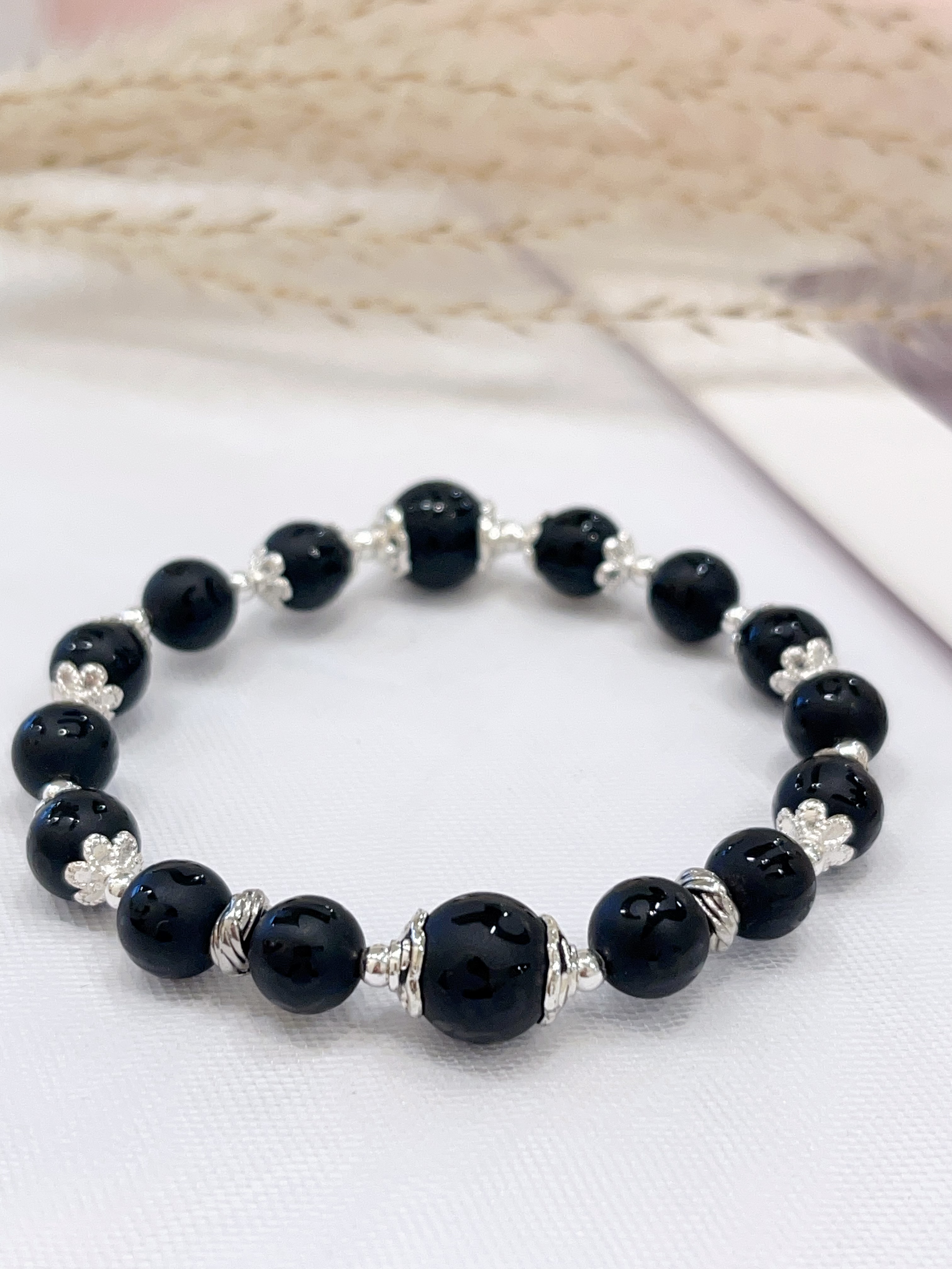 ⚫ 磨砂黑曜石手串 Matte Black Obsidian | 8mm-10mm