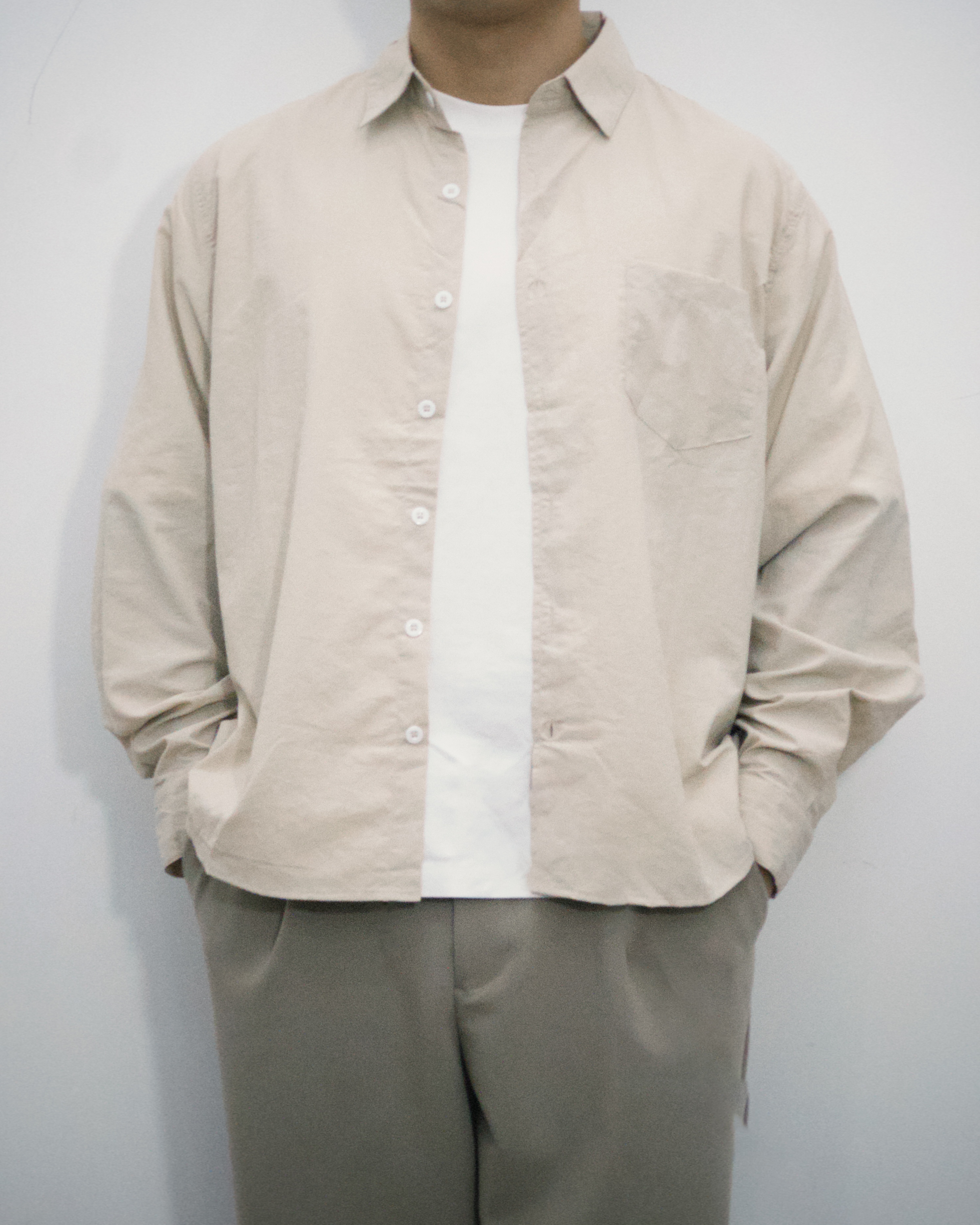Beige Classic Nylon Shirt 
