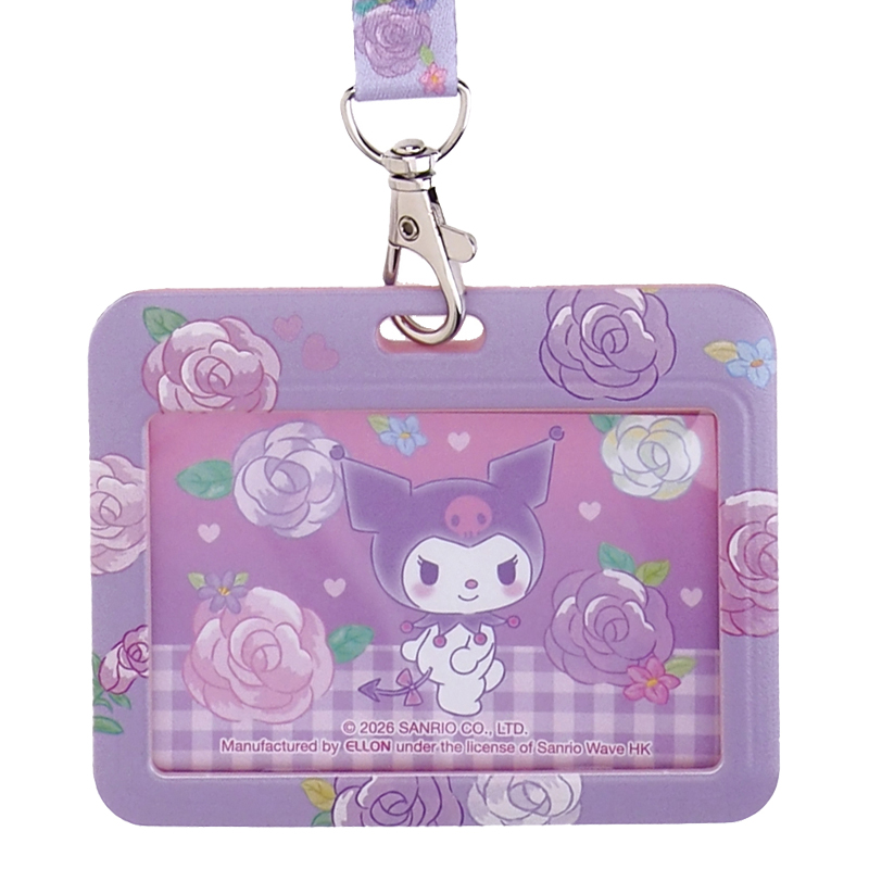 Kuromi Plastic Card Holder w/ Neck Strap 証件套連頸繩 (橫向)