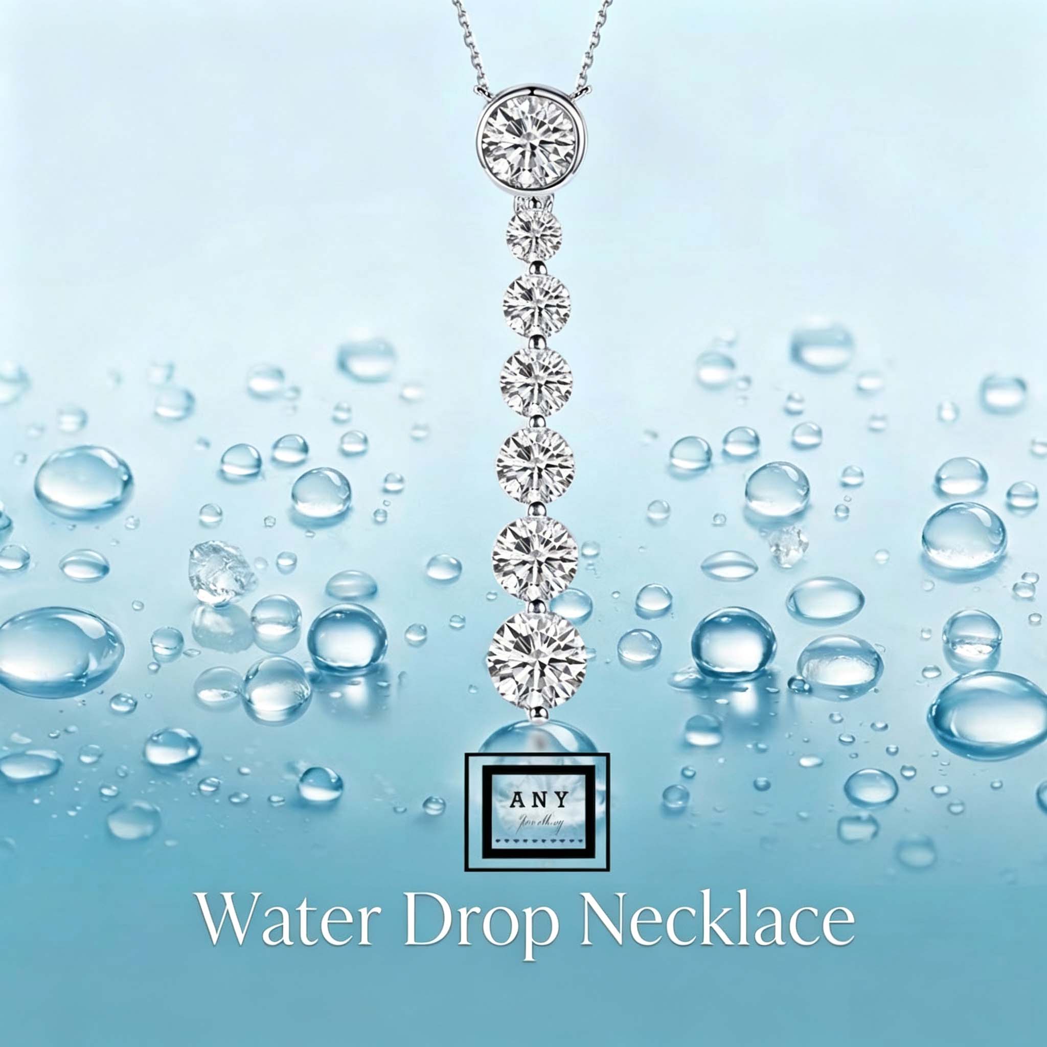 N3109 Water Drops Necklace 莫桑石