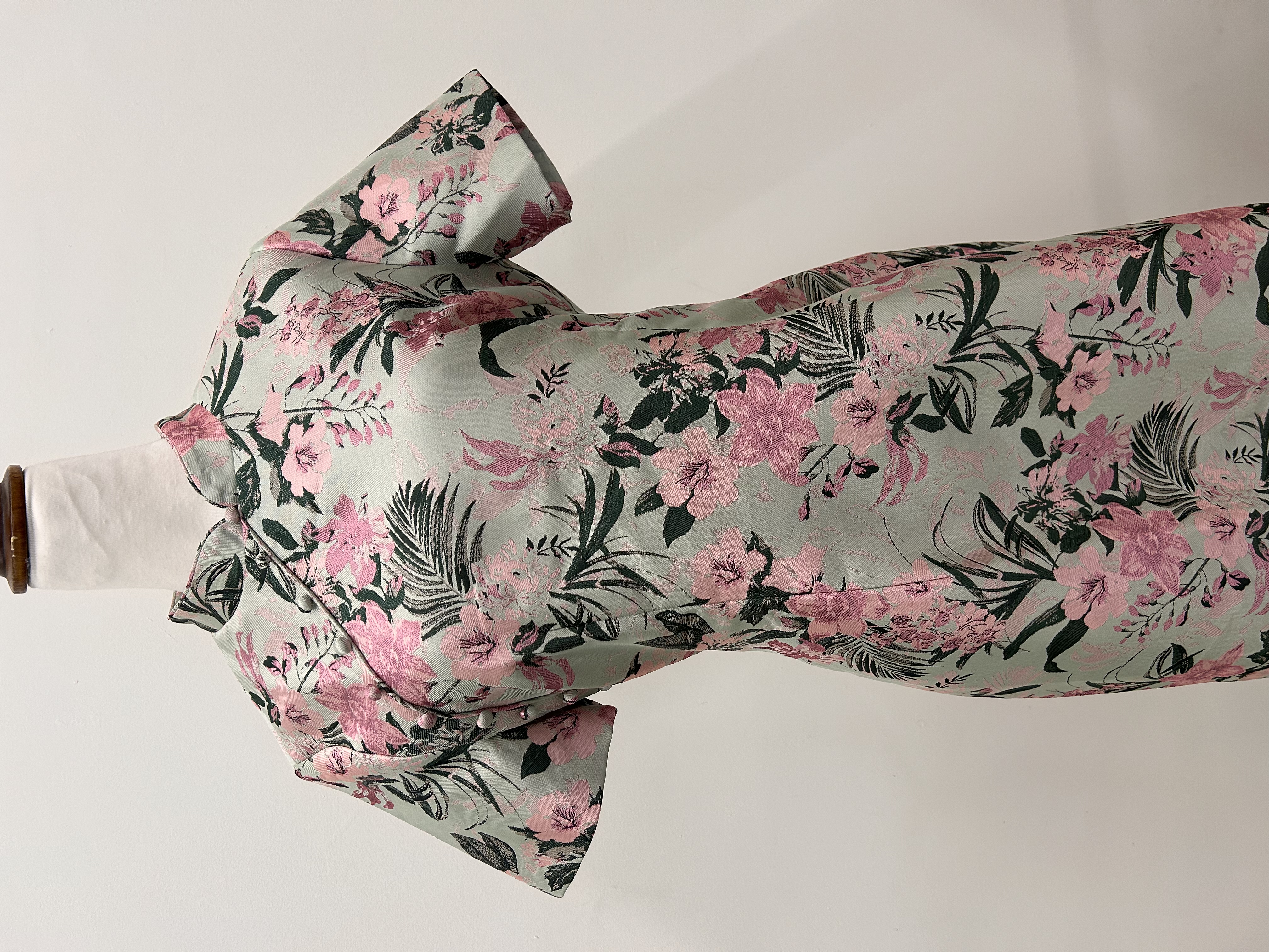 565.WB Midi Length Qipao with Sleeve - Pink