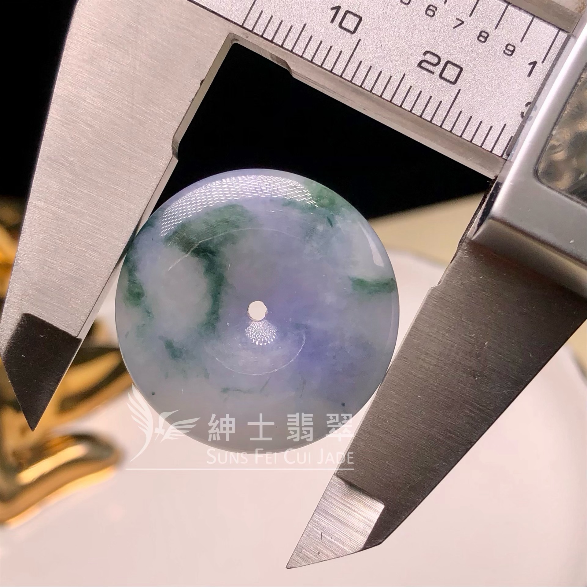   B08496 茄紫飄花平安扣
