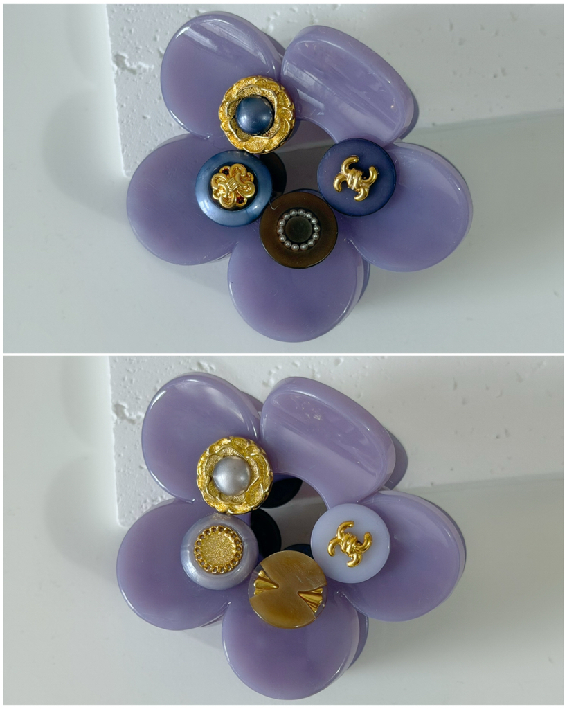 法式復古鈕扣花形鯊魚髮夾/4色 *現貨款