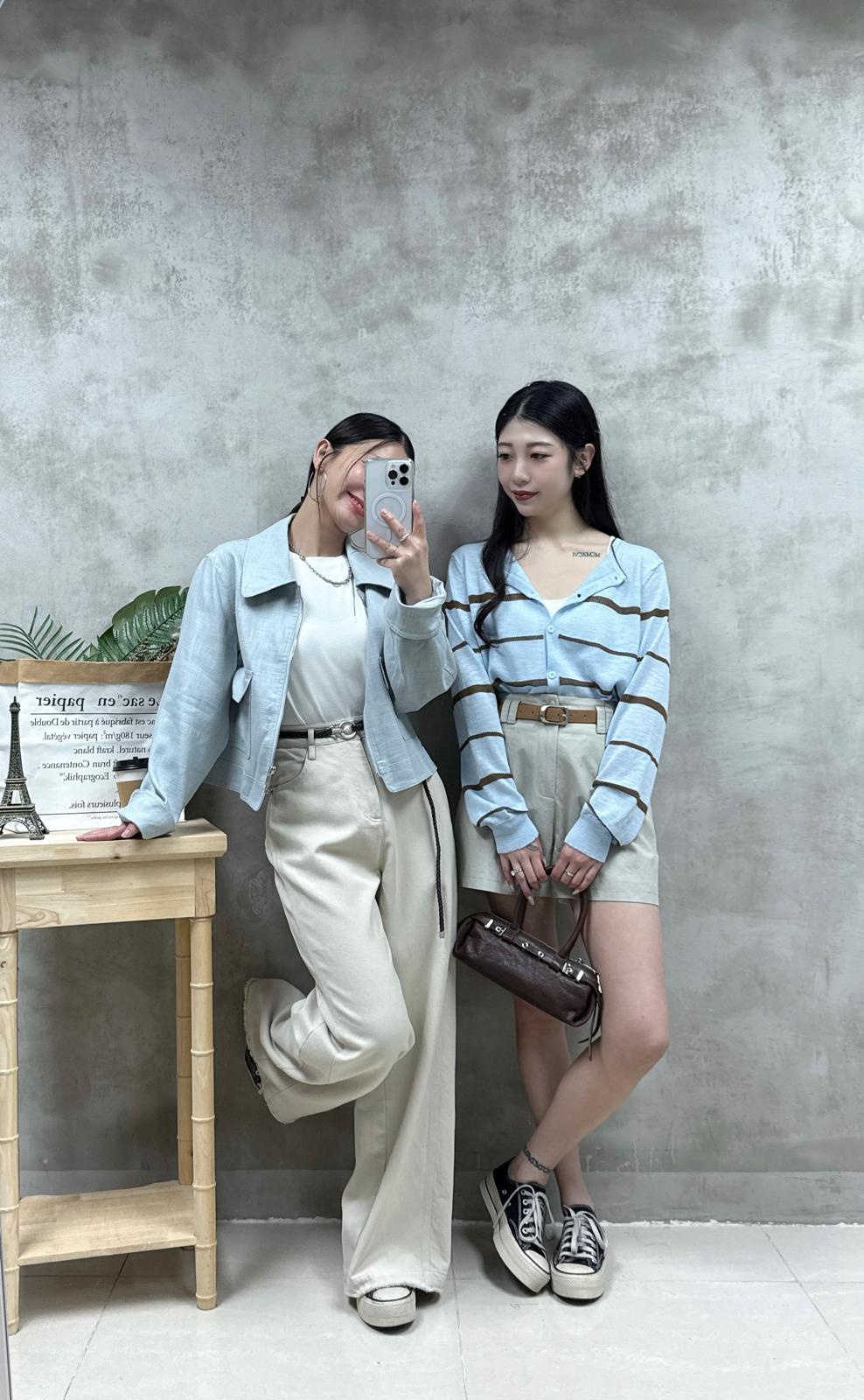 E07 雙袋棉麻外套