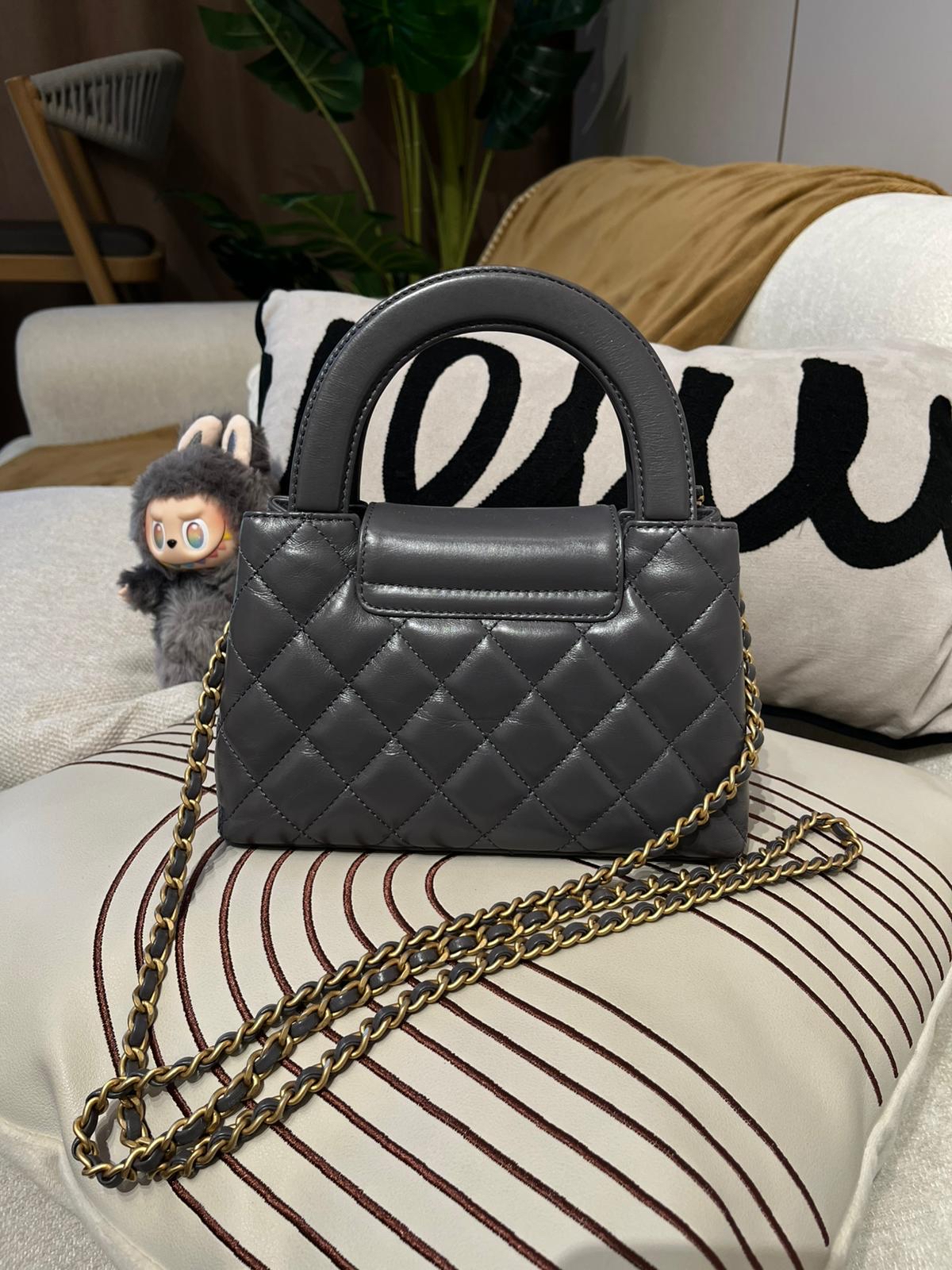 Chanel Mini Kelly Grey Calfskin 100Authentic , 98%New ✅收據副本✅晶片✅Dust bag ✅Box