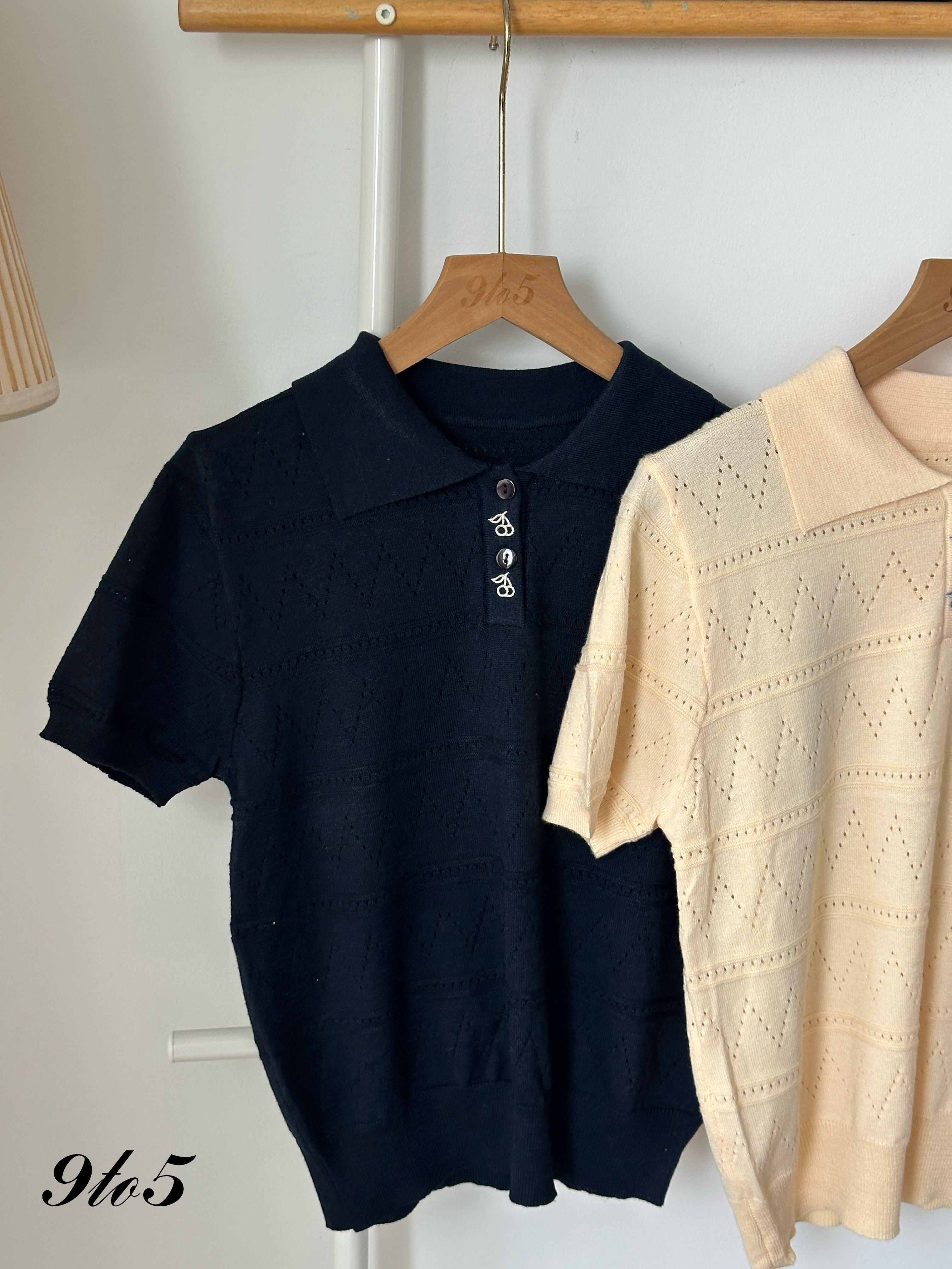 T4029 Knit Polo Tee - Blue & Yellow