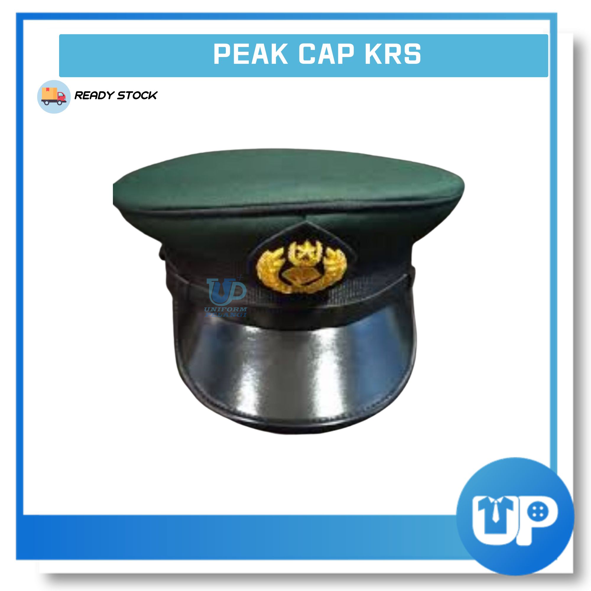 [PREORDER] Topi Pegawai Kadet Remaja Sekolah (KRS/TKRS) Bush Jacket No.2 Guru Sekolah / Pelatih IPGMpeak cap officer with wire cap badge