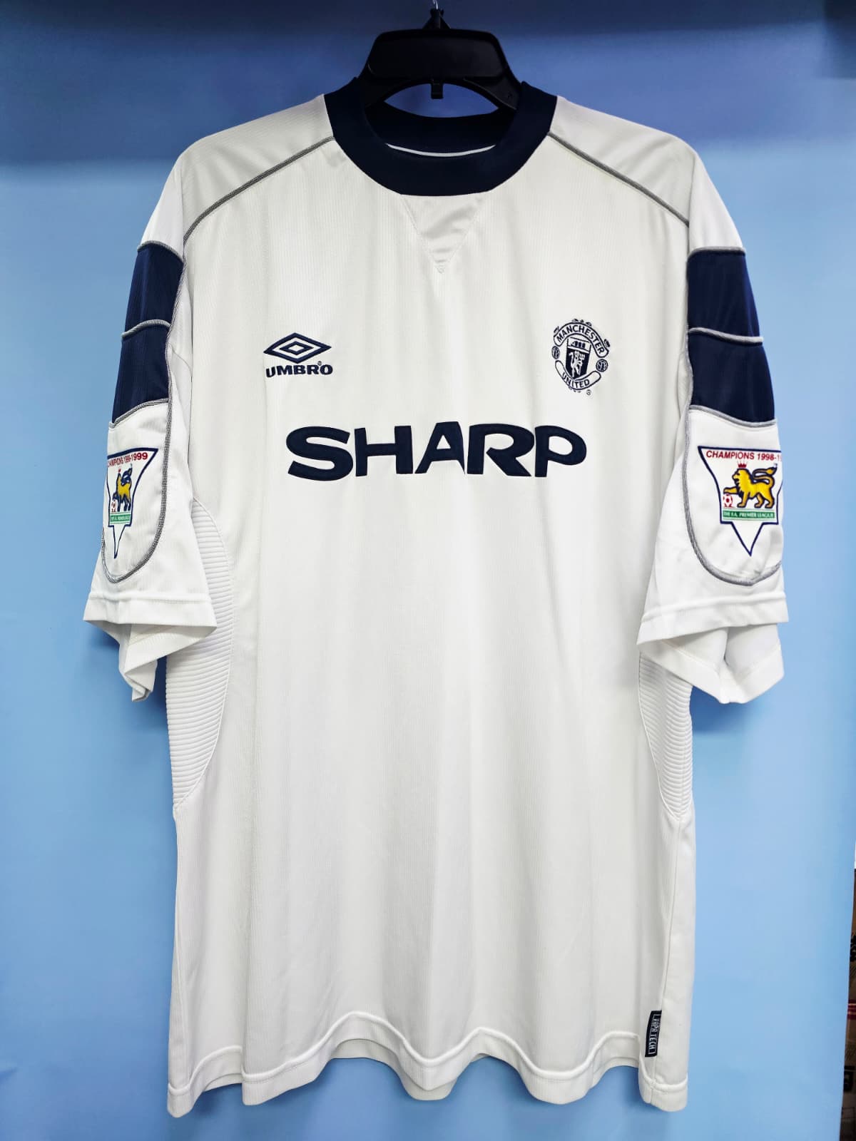1999-00 Manchester United Away Shit #6 STAM - 8.5/10 - (XXL)