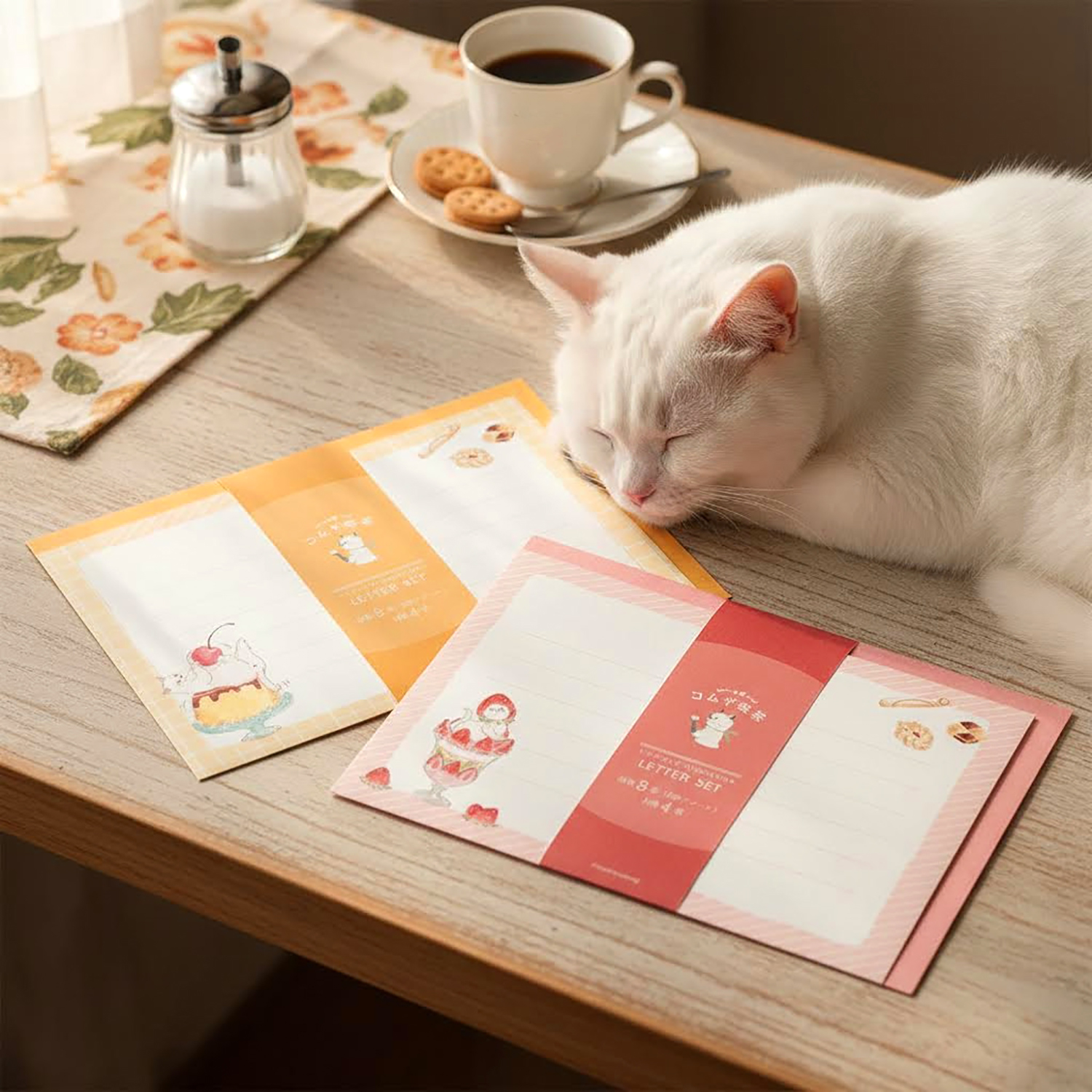 Tocorocomugi × 古川紙工 - 信紙套裝 (粉紅色草莓芭菲款)