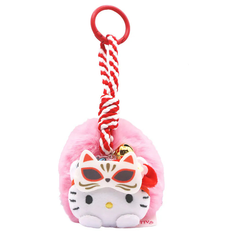 【香港】HELLO KITTY 3.5吋匙扣（可愛面具毛絨吊飾系列）