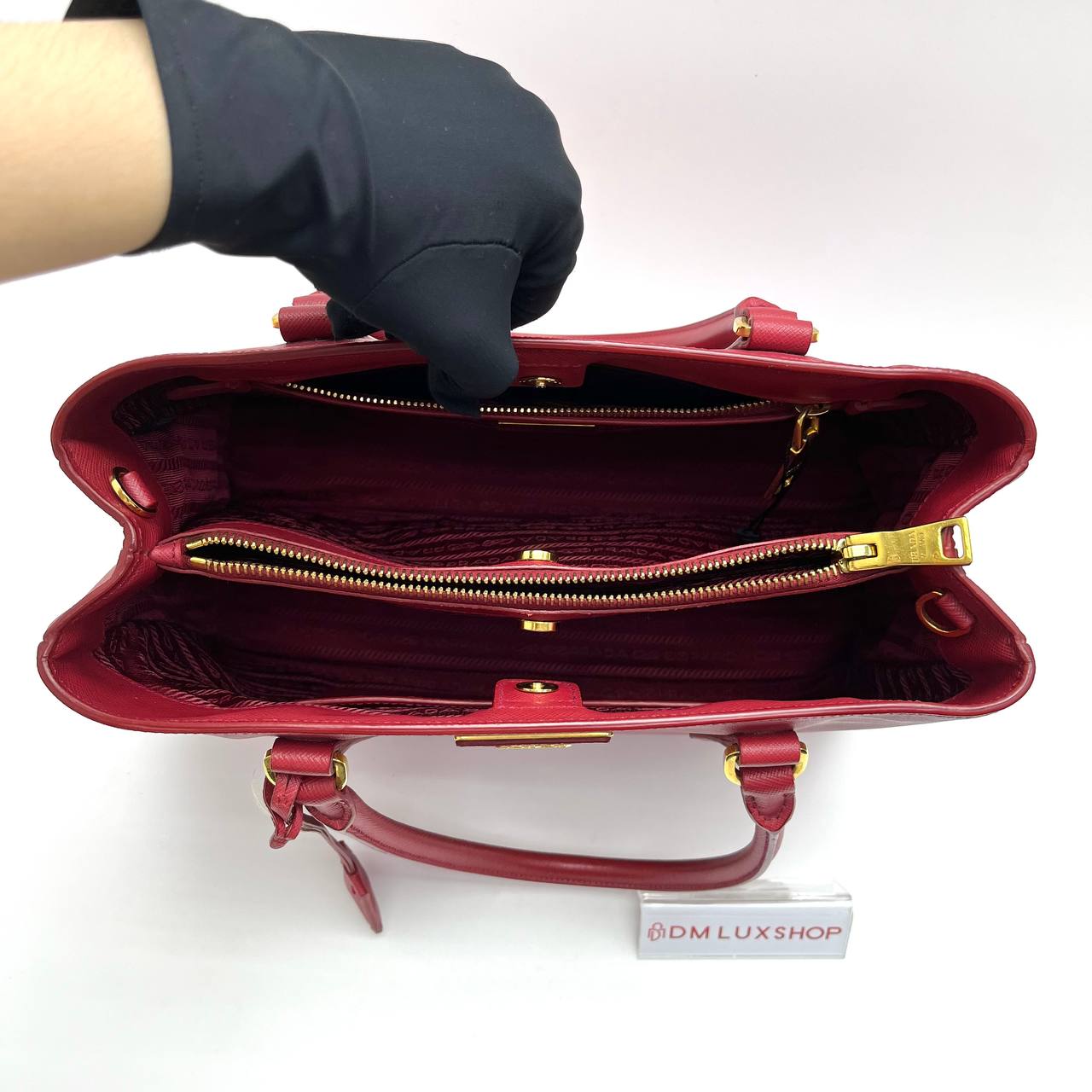 Prada Saffiano Lux Red Tote Bag