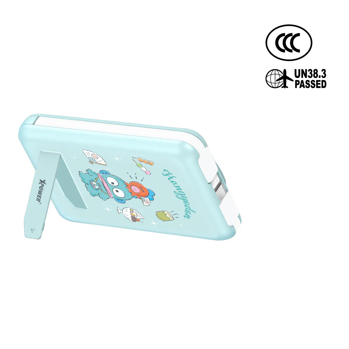 (3C認證) XPower x Sanrio Hangyodon M10C+ 6合1 10000mAh多功能迷你20W PD3.0+磁吸無線快充移動電源