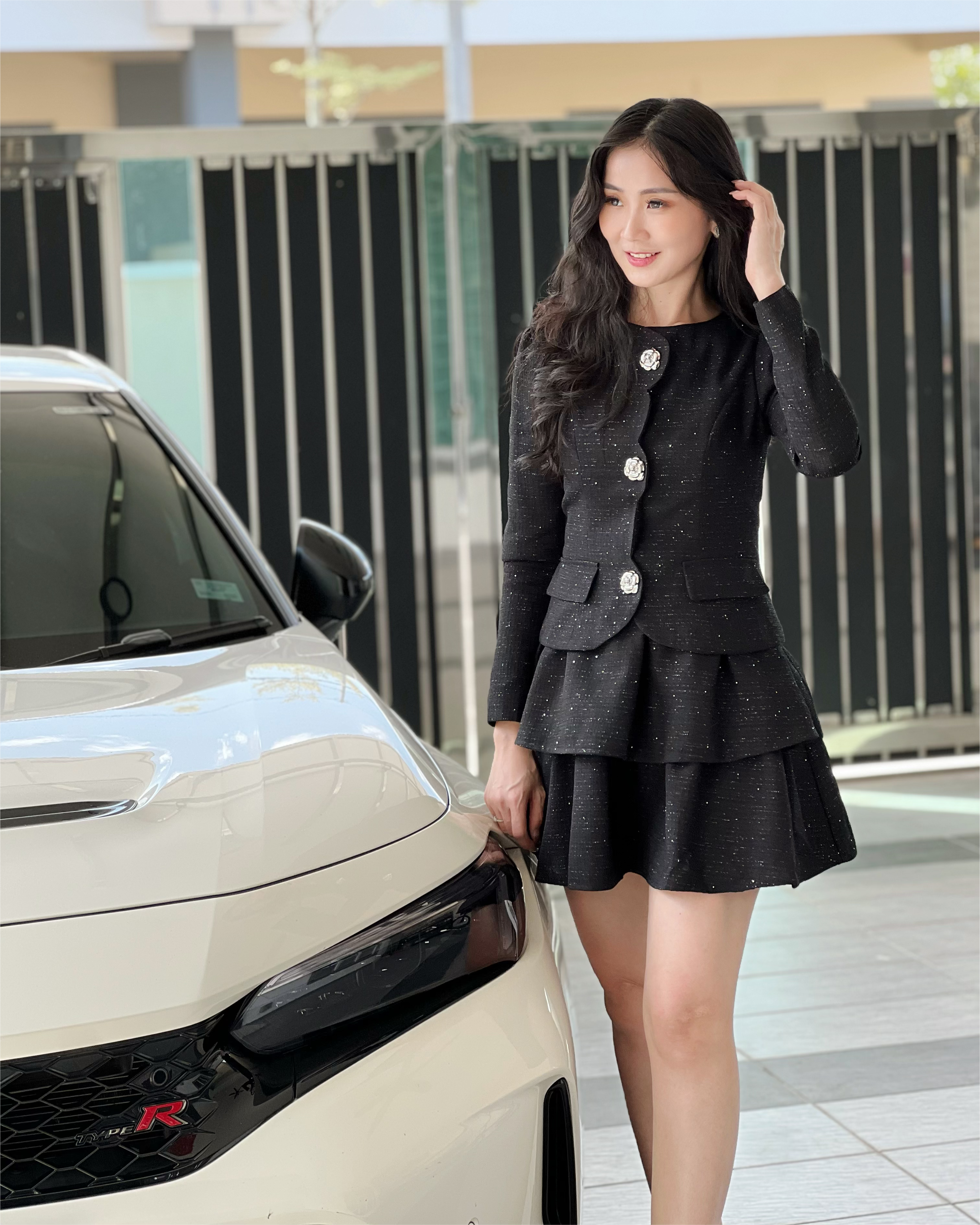 5084 Charlotte Sparkle Tweed Mini Dress